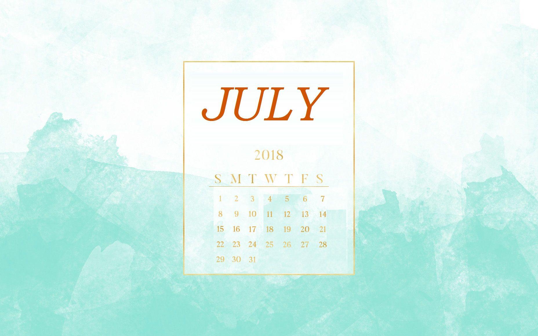 July 2018 Desktop Calendar