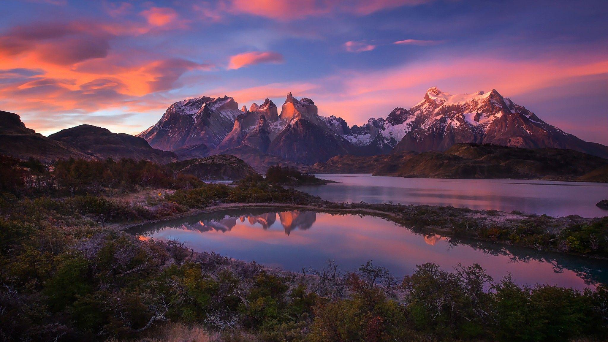 South America Patagonia Andes Mountains Lake 2048x1152
