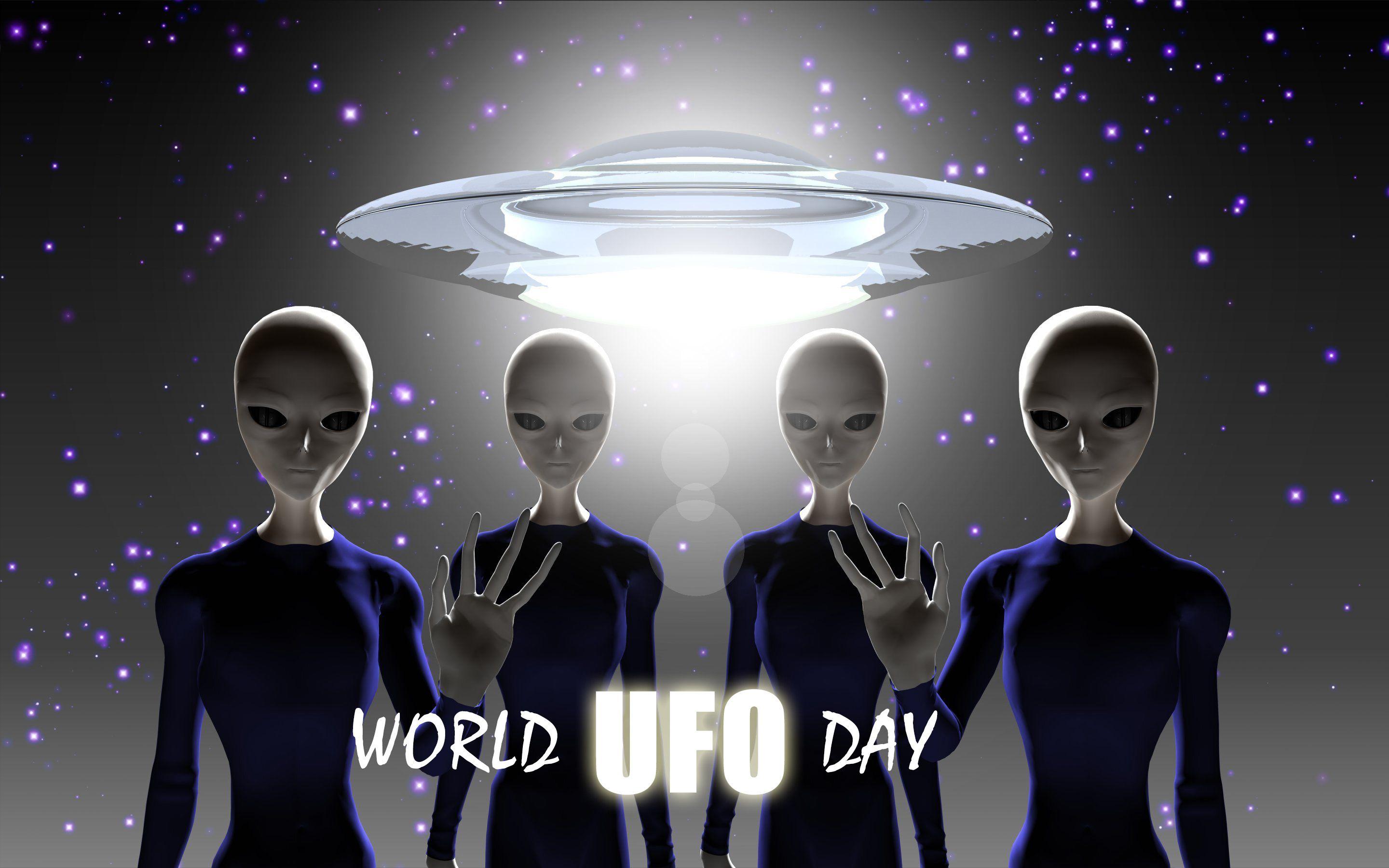 World Ufo Day Unidentified Flying Object Saucer Aliens HD Wallpaper