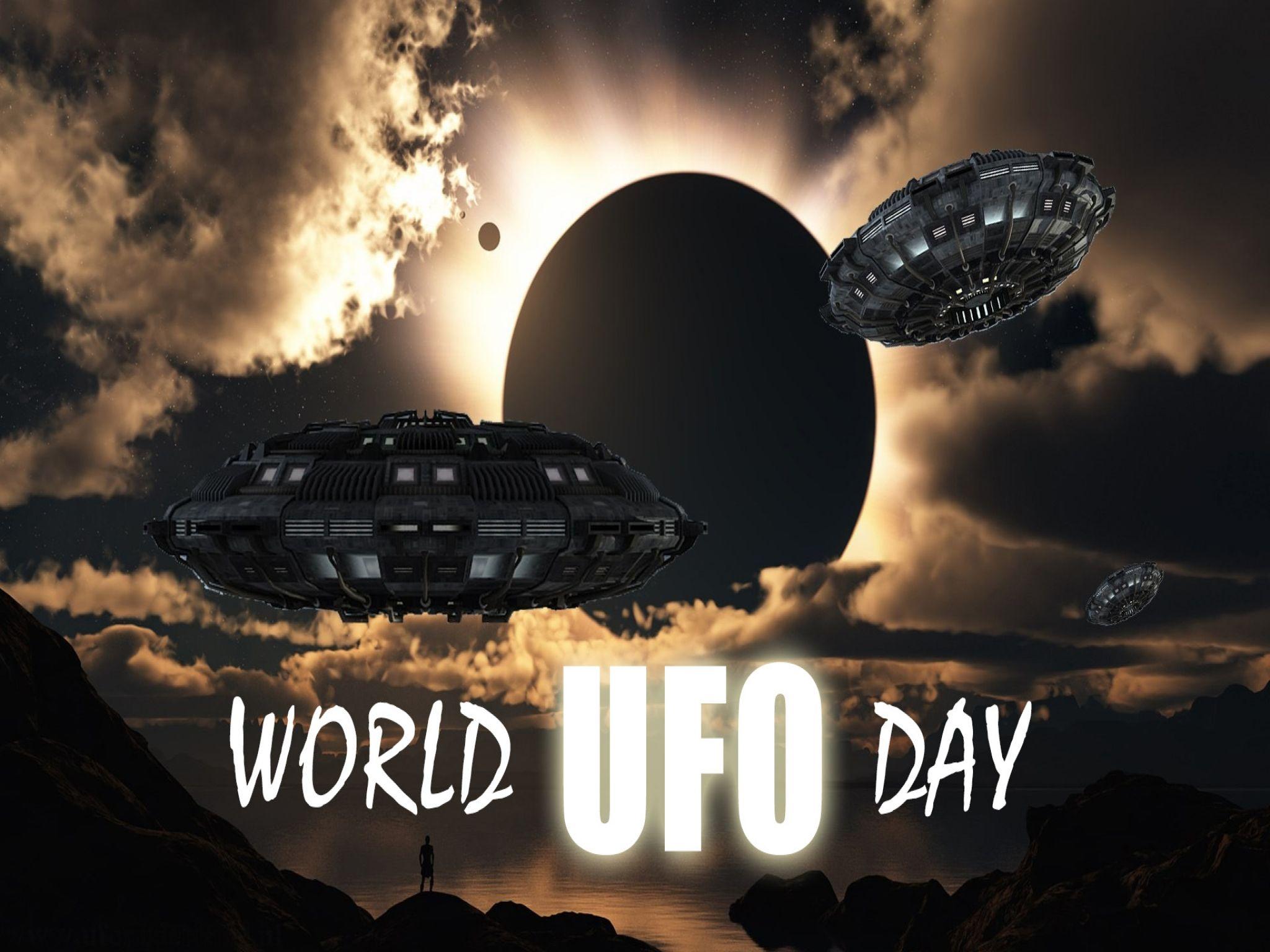 World Ufo Day Unidentified Flying Object Saucers Sky HD Wallpaper