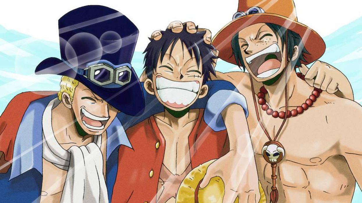 Original anime series group one piece luffy ace sabo ne piece smile