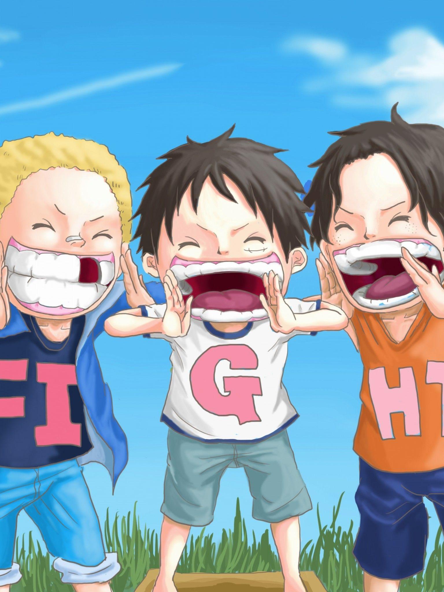 Download 1536x2048 One Piece, Monkey D. Luffy, Sabo, Portgas D. Ace