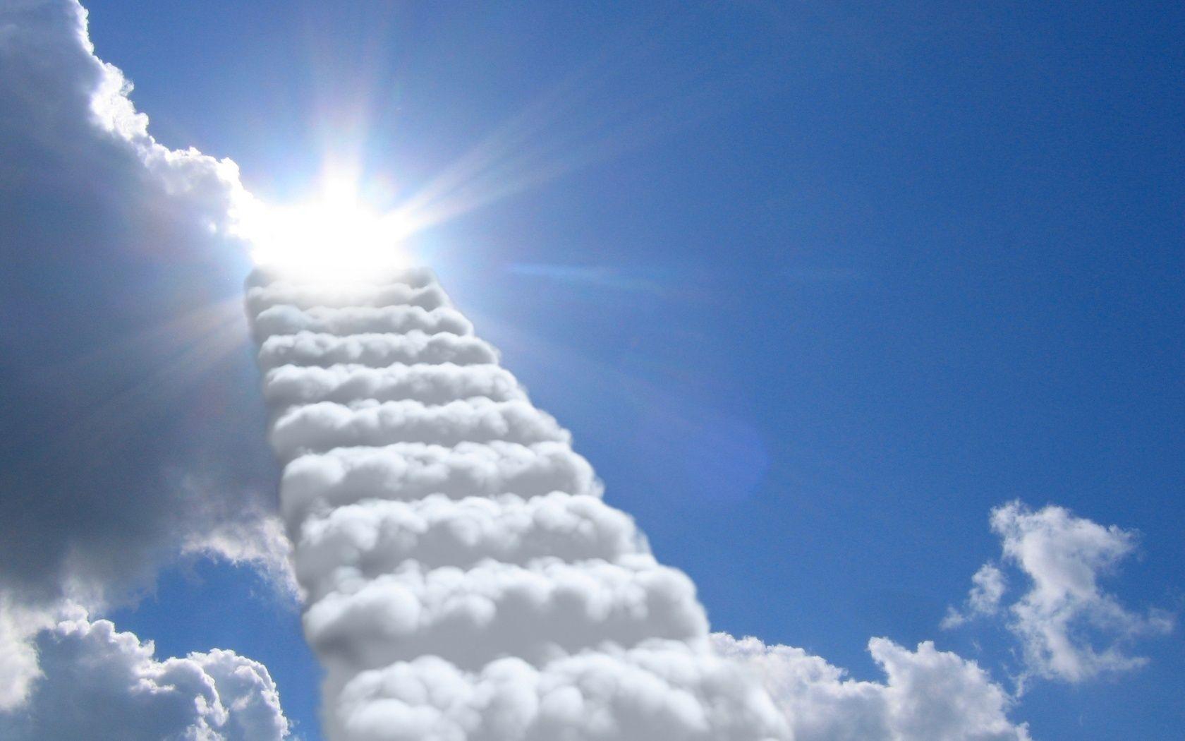 Ladder clouds sky. Android wallpaper for free