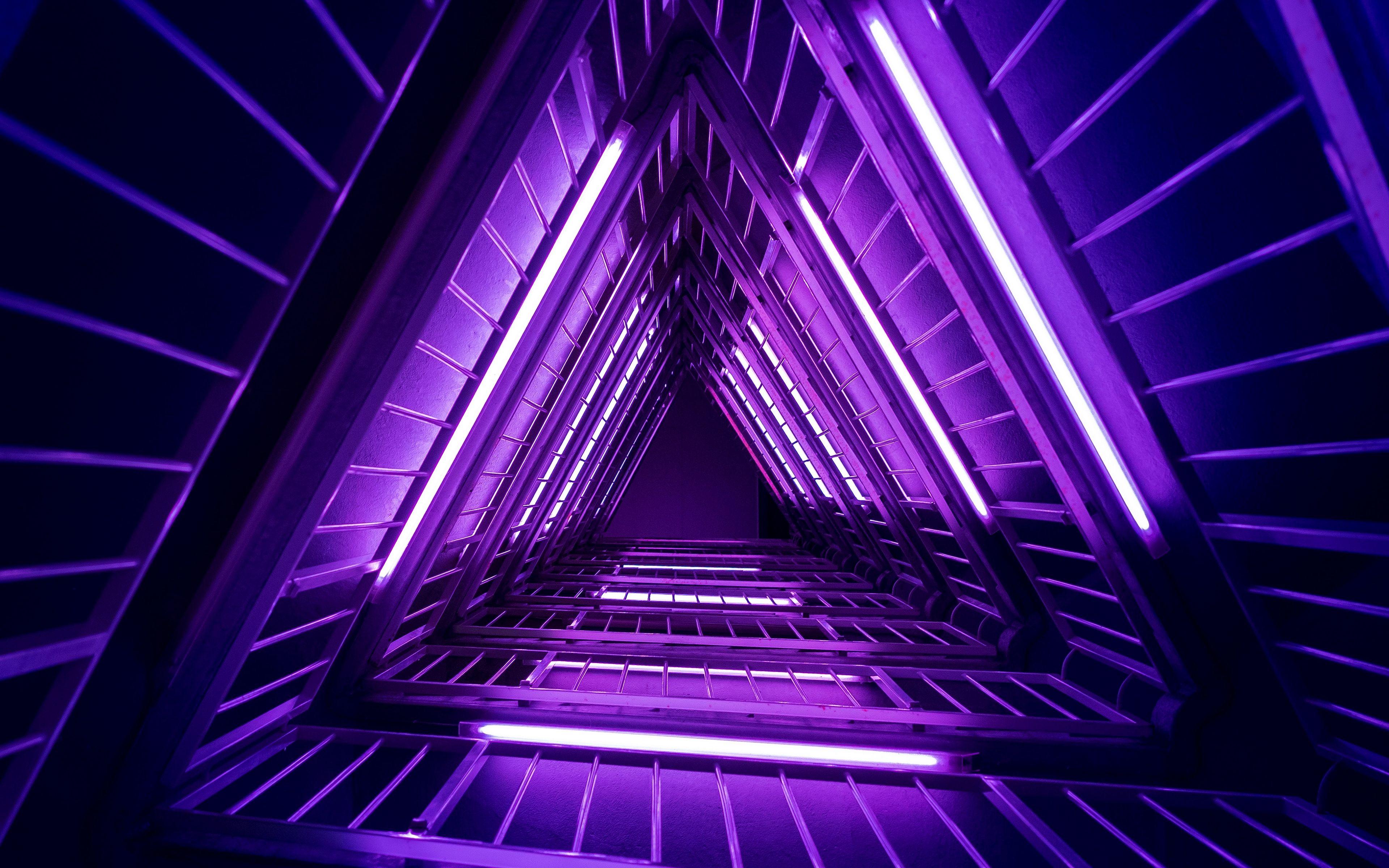 Download wallpaper 3840x2400 ladder, purple, light 4k ultra HD 16:10