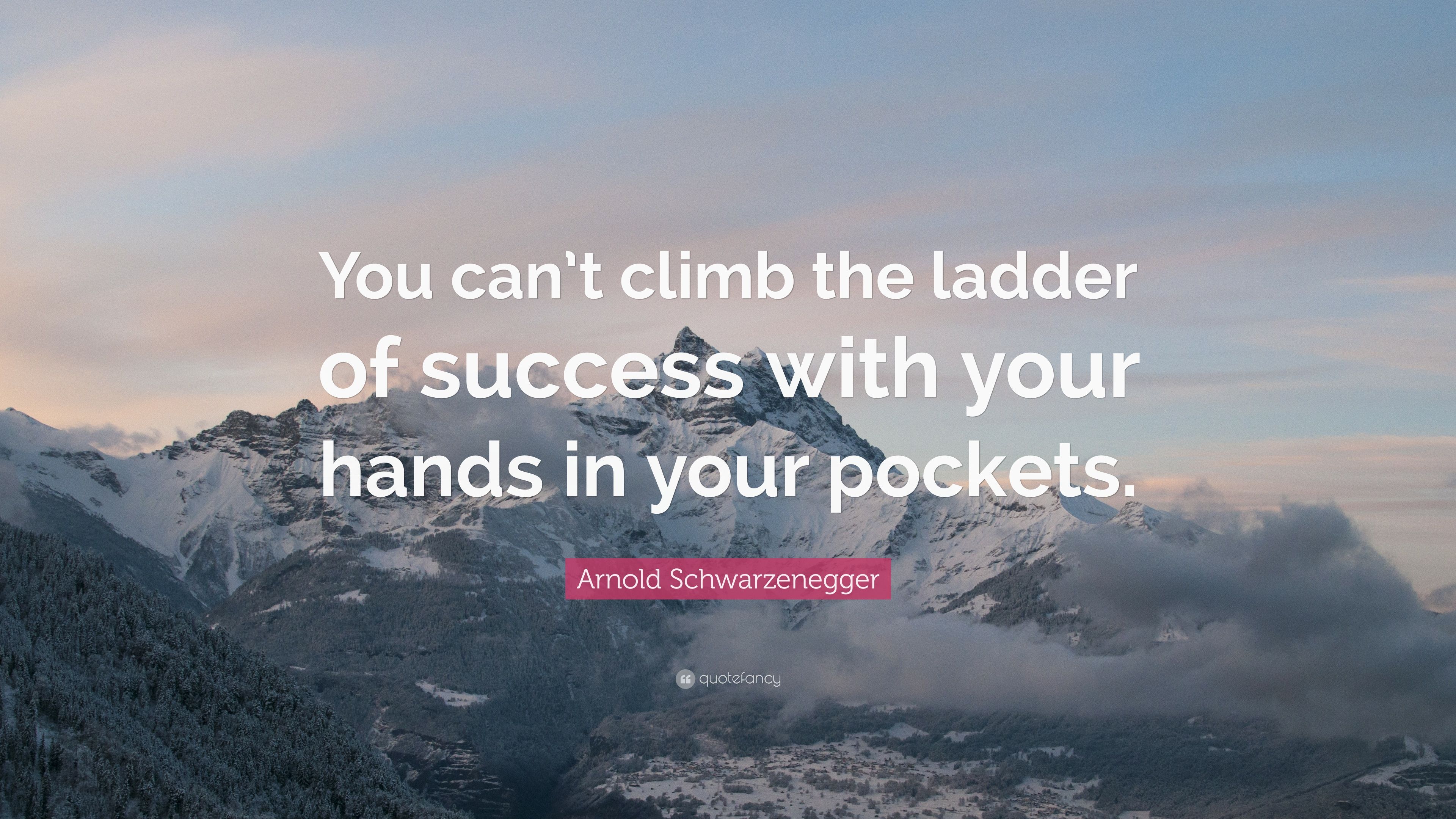 Arnold Schwarzenegger Quote: “You can't climb the ladder of success