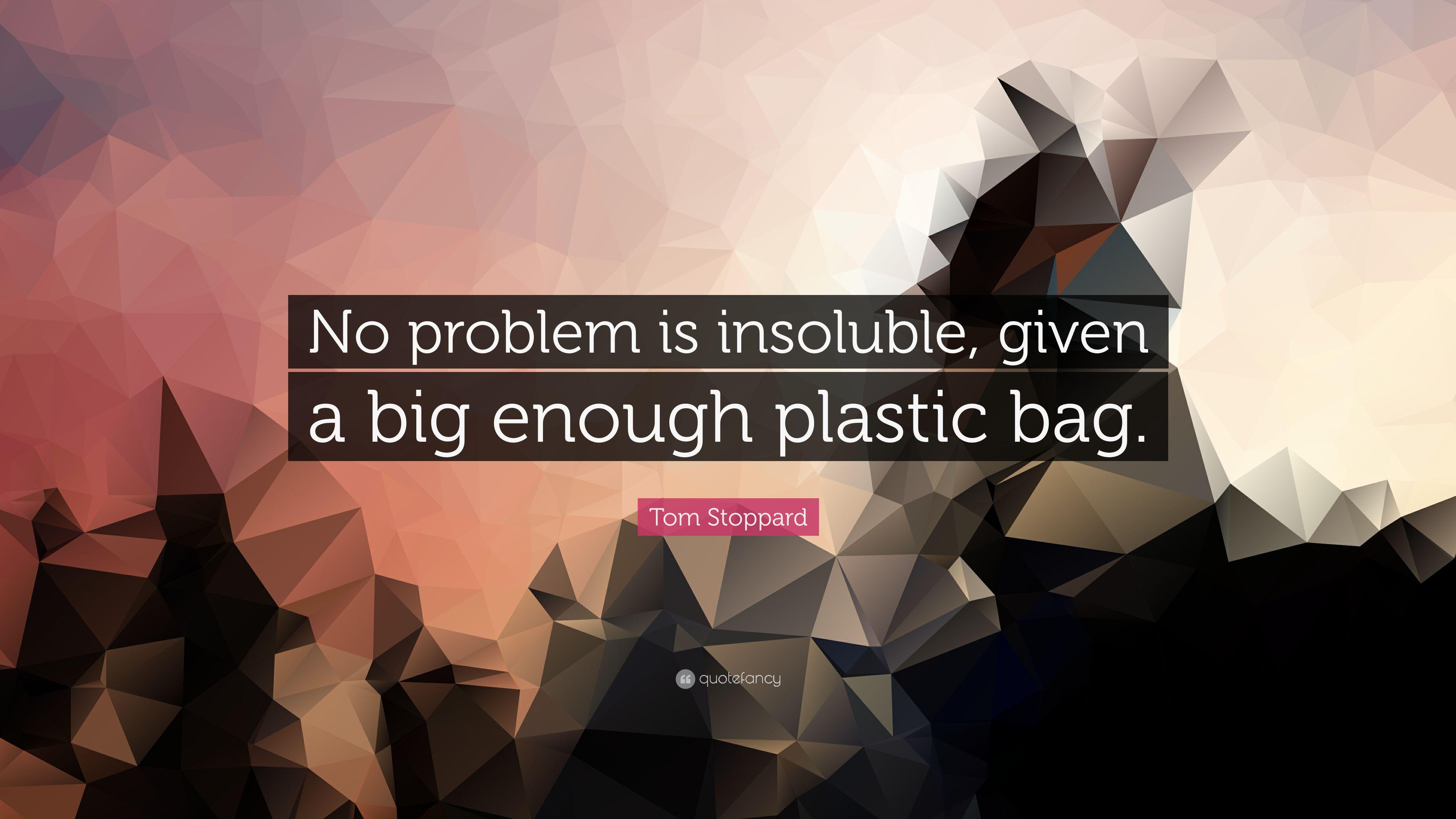 Tom Stoppard Quote: “No problem is insoluble, given a big enough