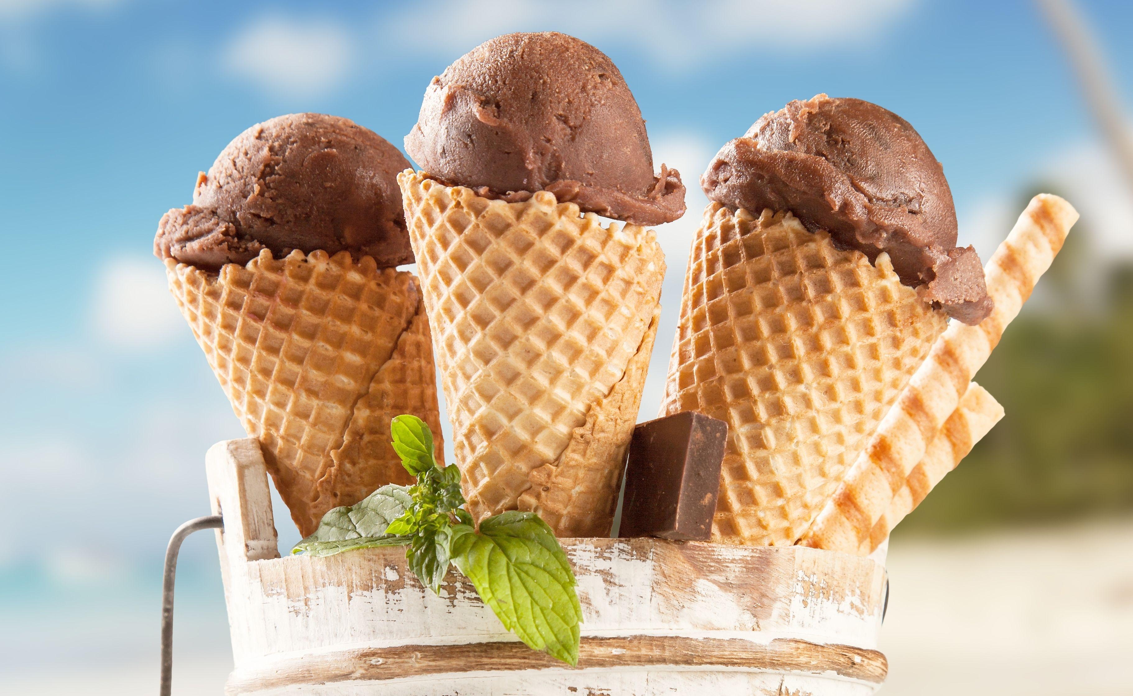 summer, ice cream, chocolate, desert wallpaper