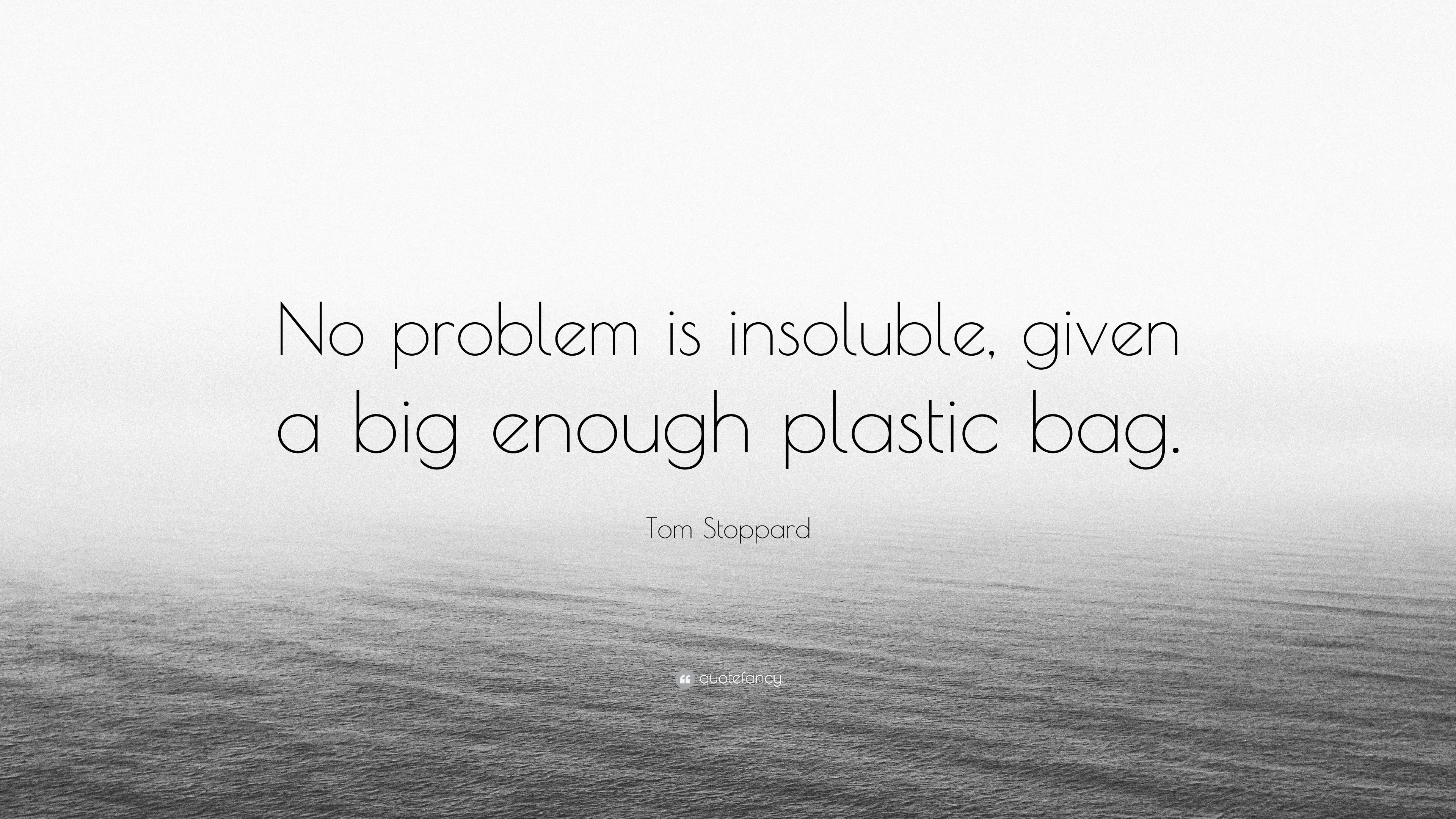 Tom Stoppard Quote: “No problem is insoluble, given a big enough