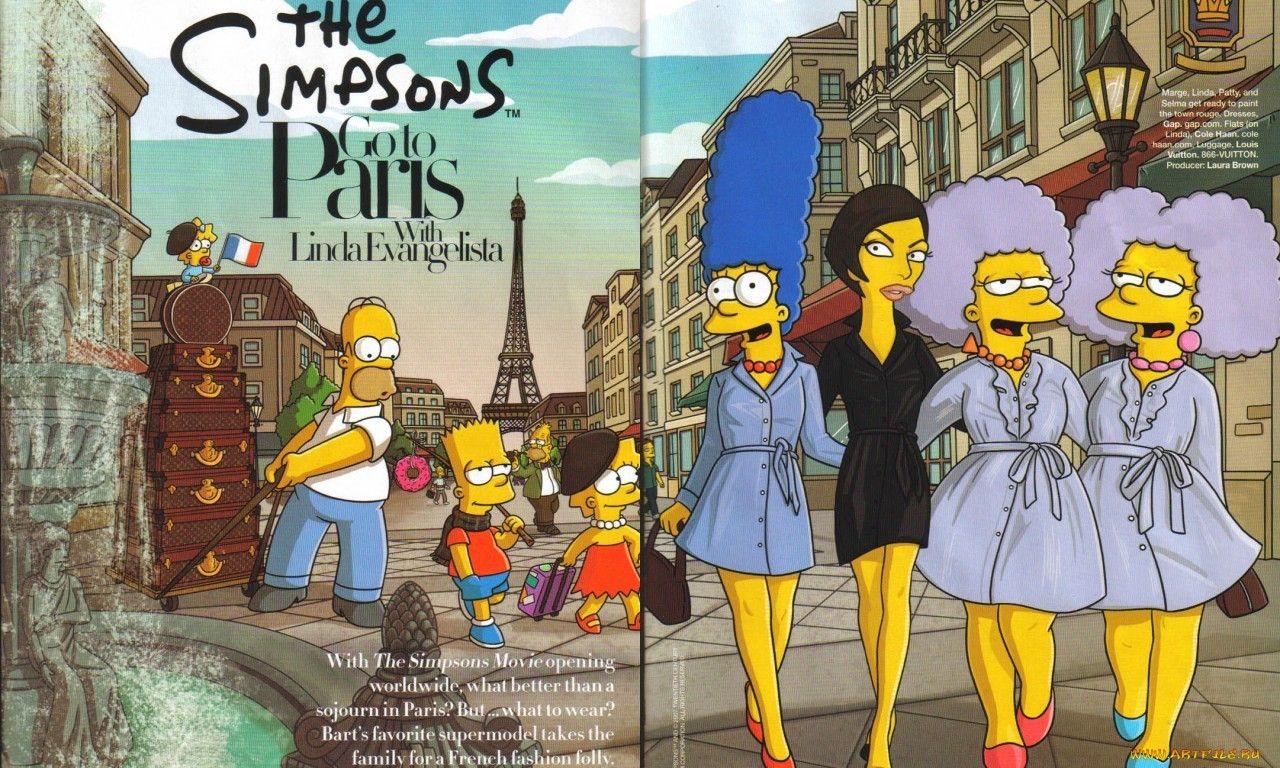 Paris, Homer Simpson, The Simpsons, Lisa Simpson wallpaper