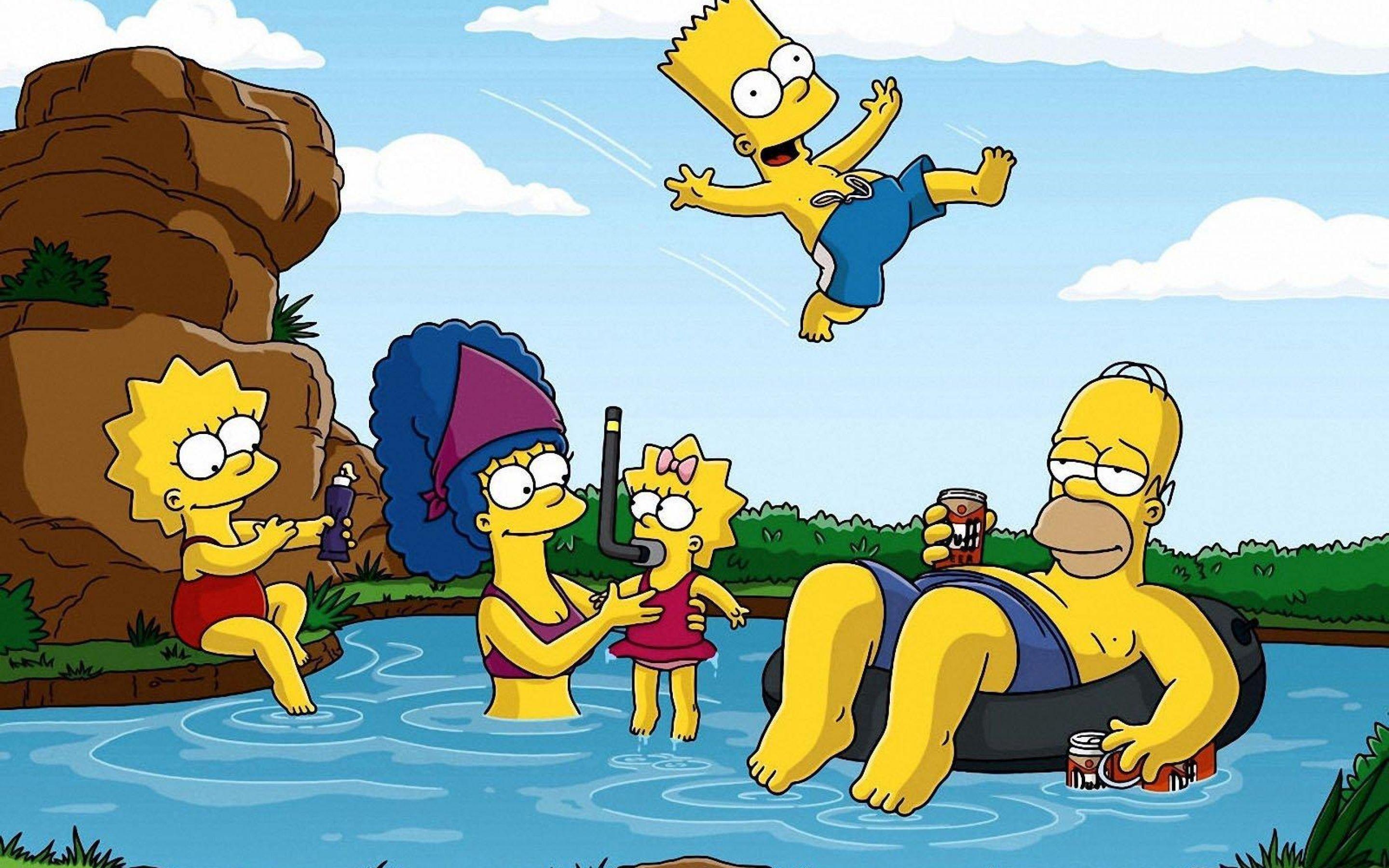 Wallpaper the simpsons, homer simpson, bart simpson, lisa simpson