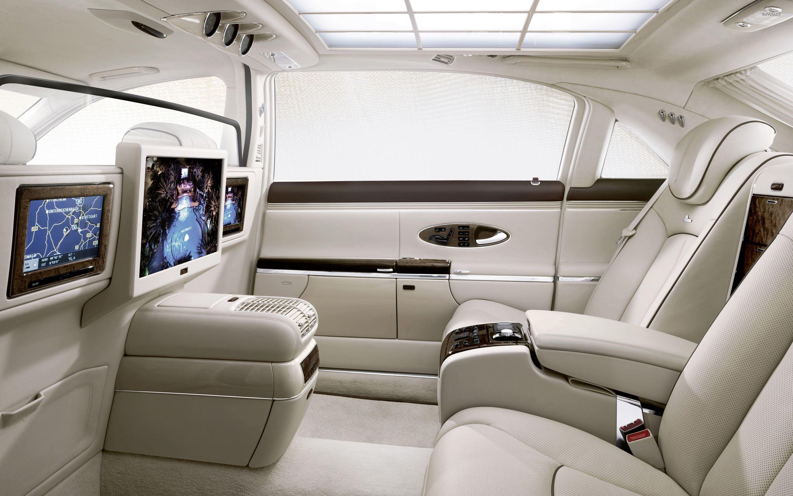 Maybach 57 white leather interior wallpaper wallpaper