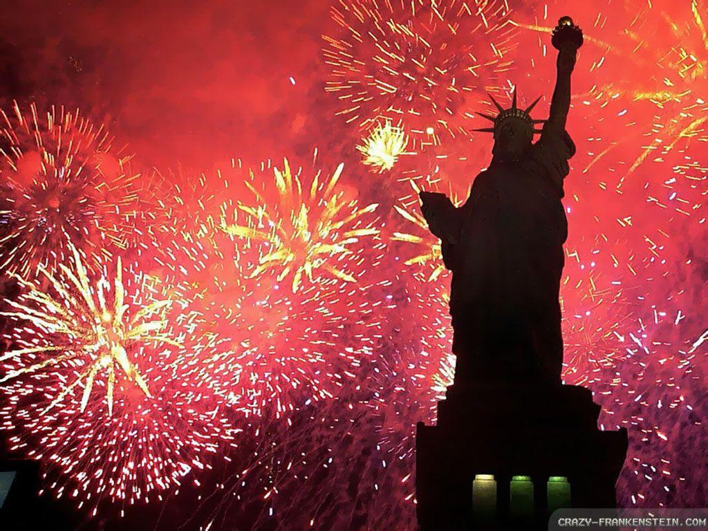 Statue Of Liberty At Night With Fireworks HD Wallpaper, Background