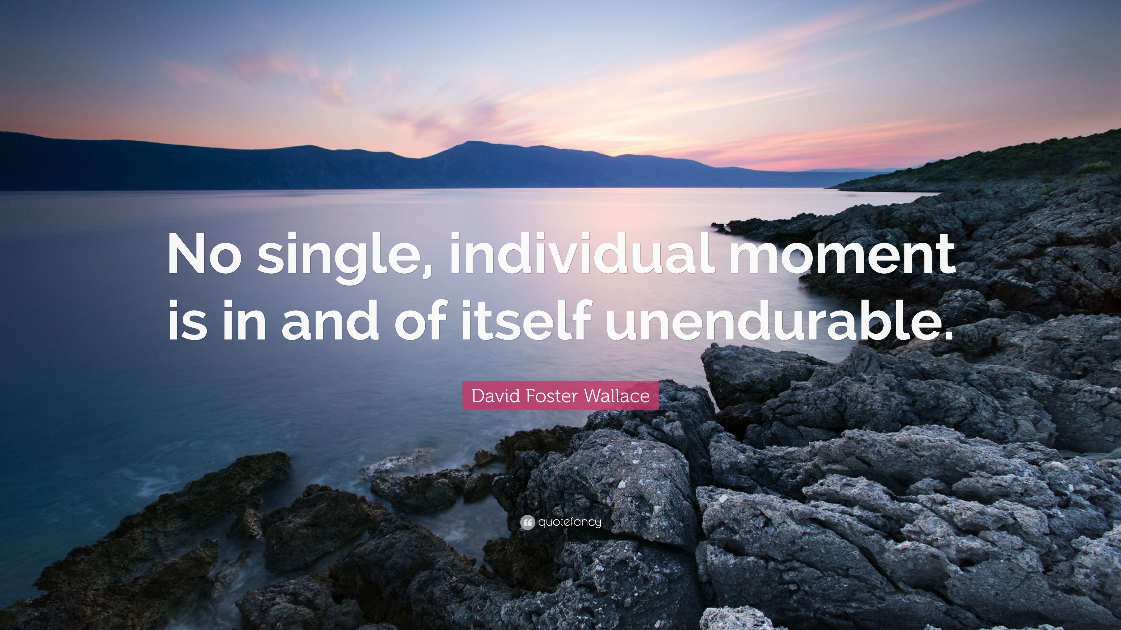 David Foster Wallace Quote: “No single, individual moment is in