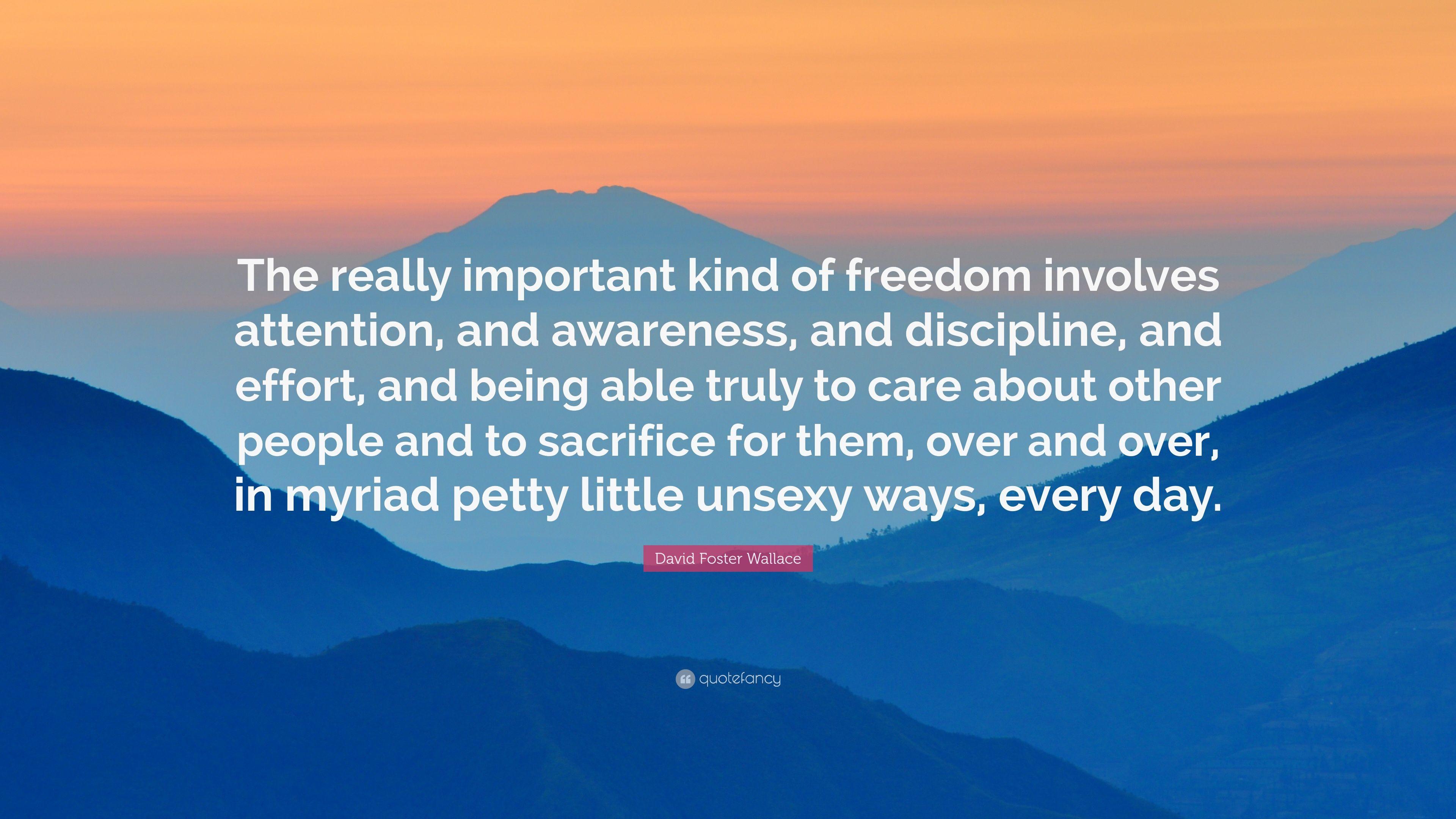 David Foster Wallace Quote: “The really important kind of freedom