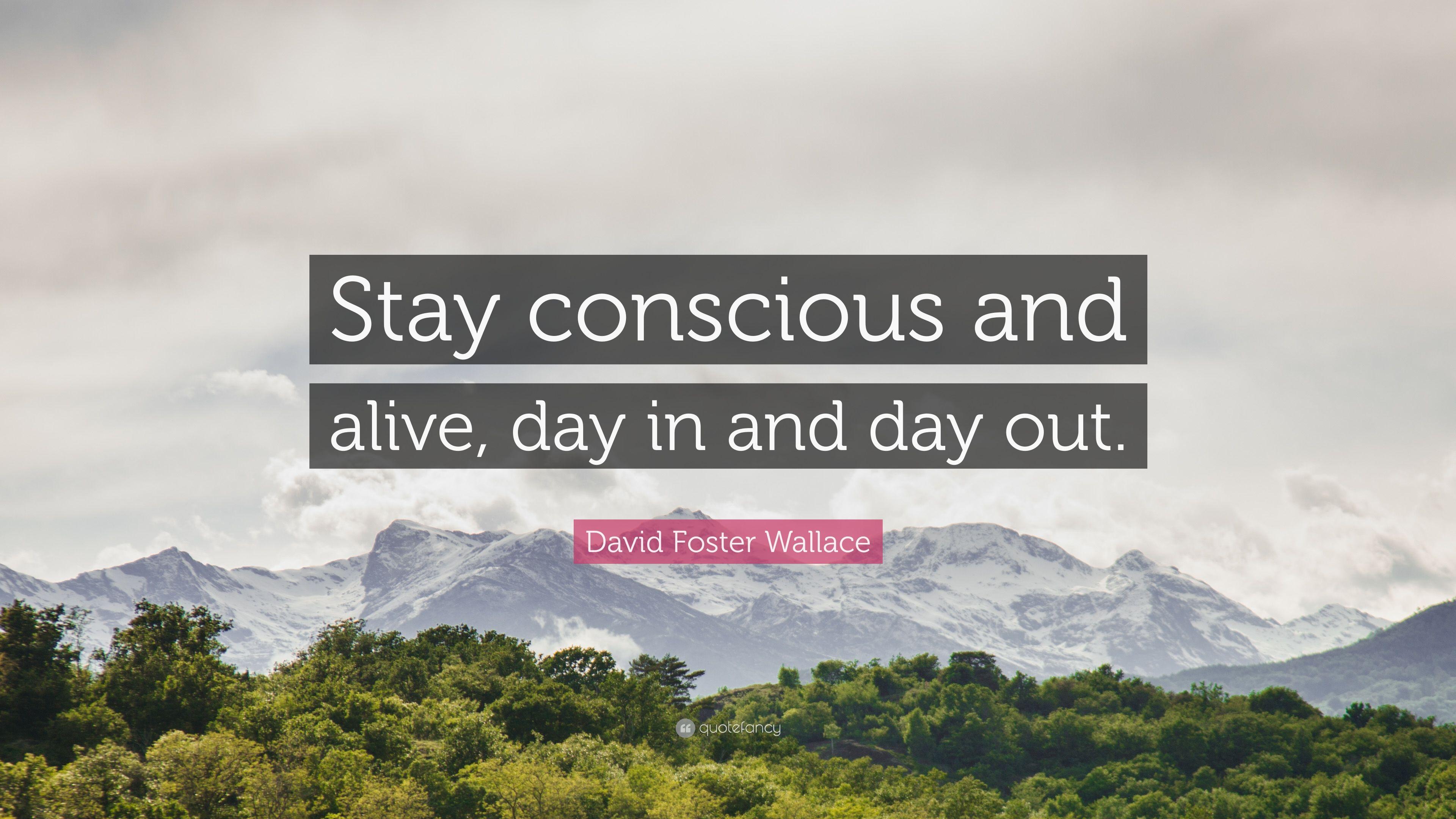 David Foster Wallace Quote: “Stay conscious and alive, day in
