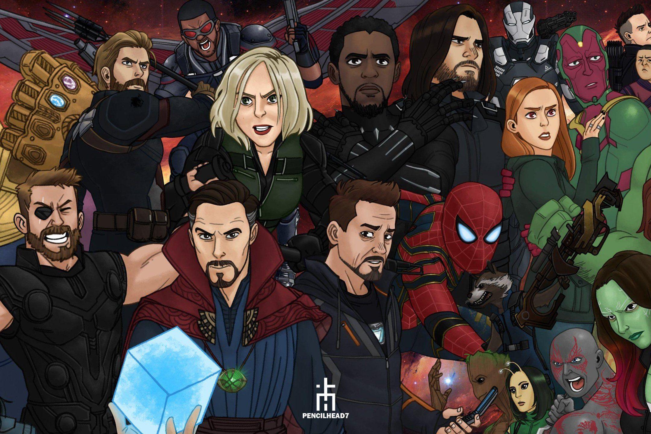 Full HD+ Art, Avengers Infinity War, Iron Man, Black Panther