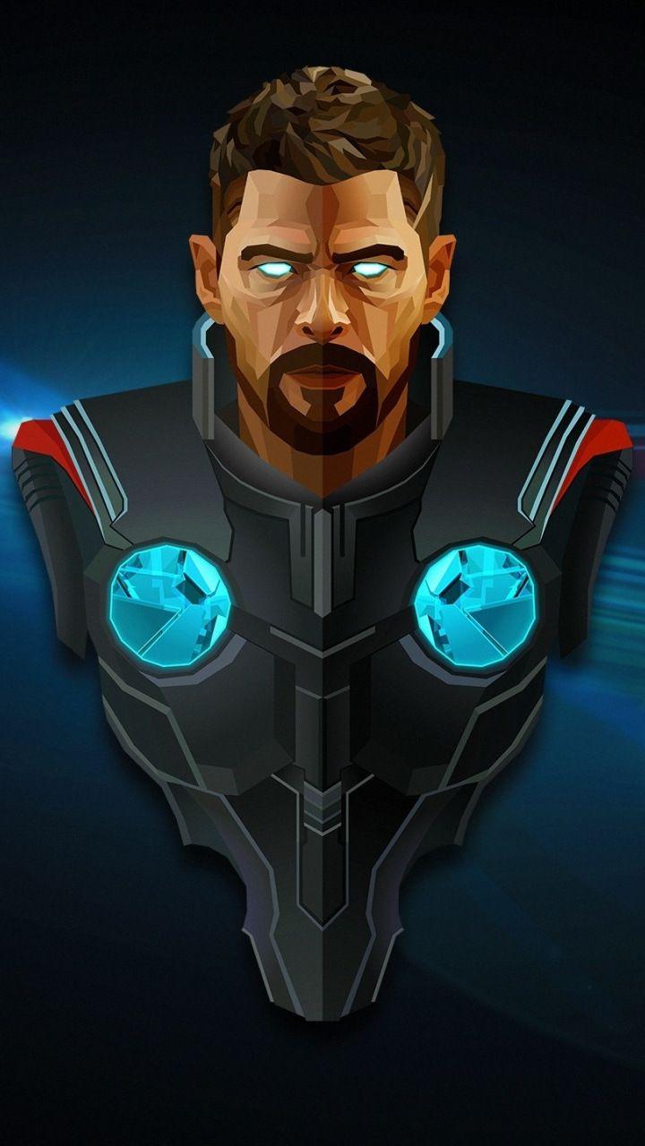 Thor, superhero, Avengers: infinity war, minimal, artwork