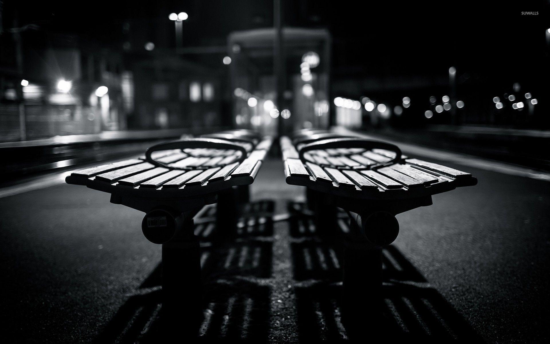 Benches in the train station wallpaper wallpaper