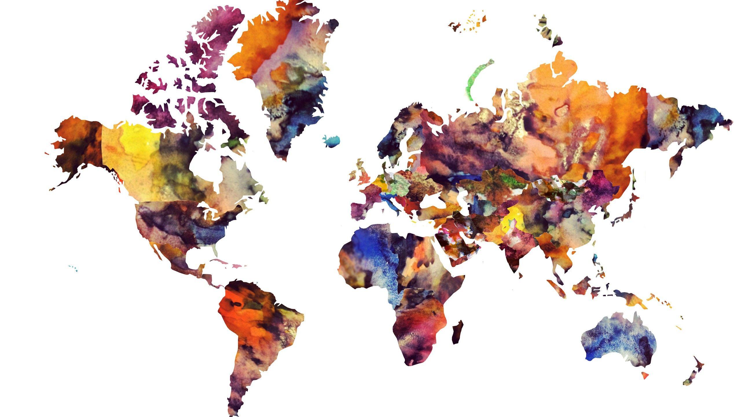 World Map Watercolor Wallpaper Inspirationa 2560x1440 Maps