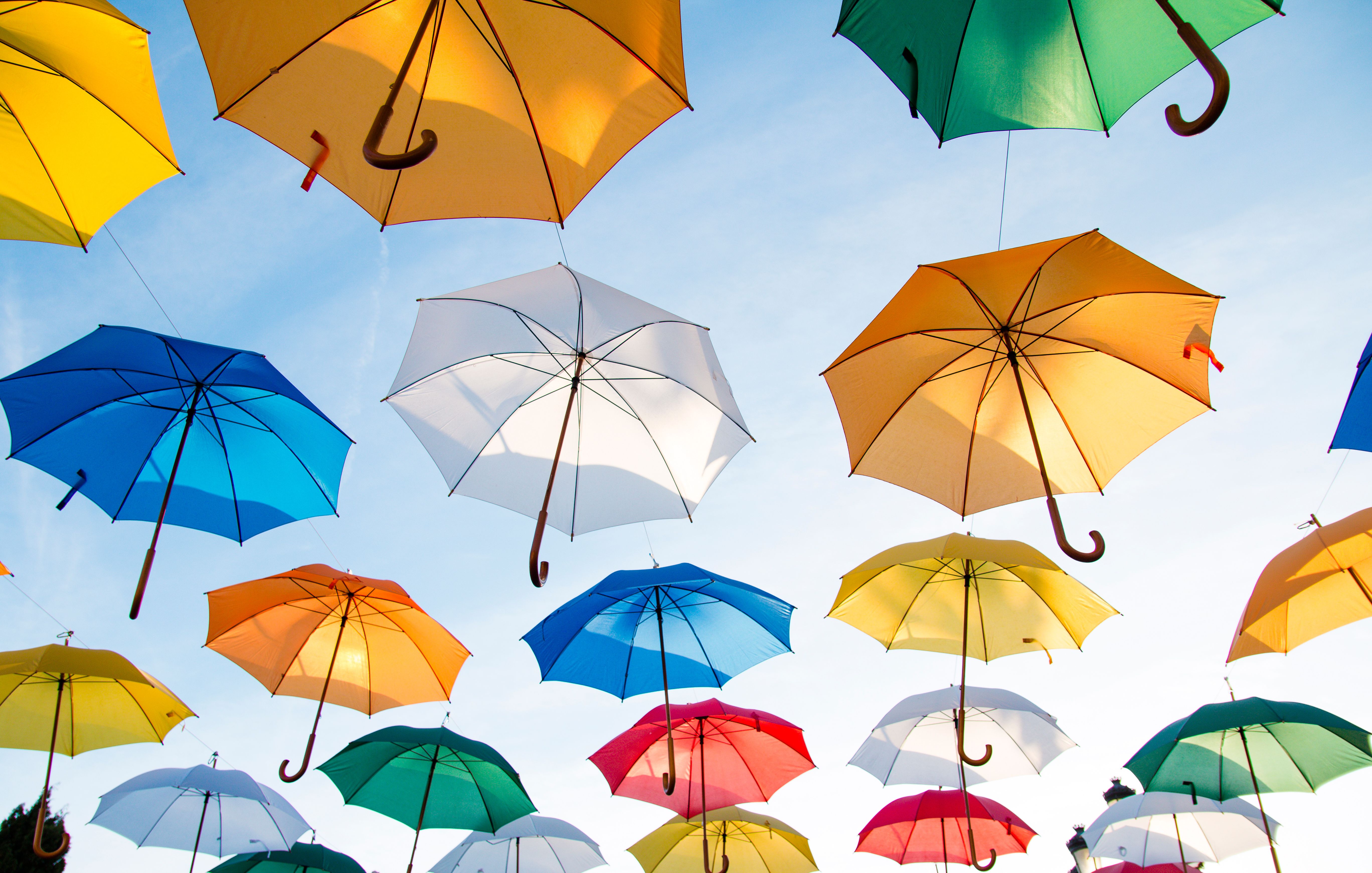 Wallpaper Umbrellas, Colorful, HD, 5K, Photography