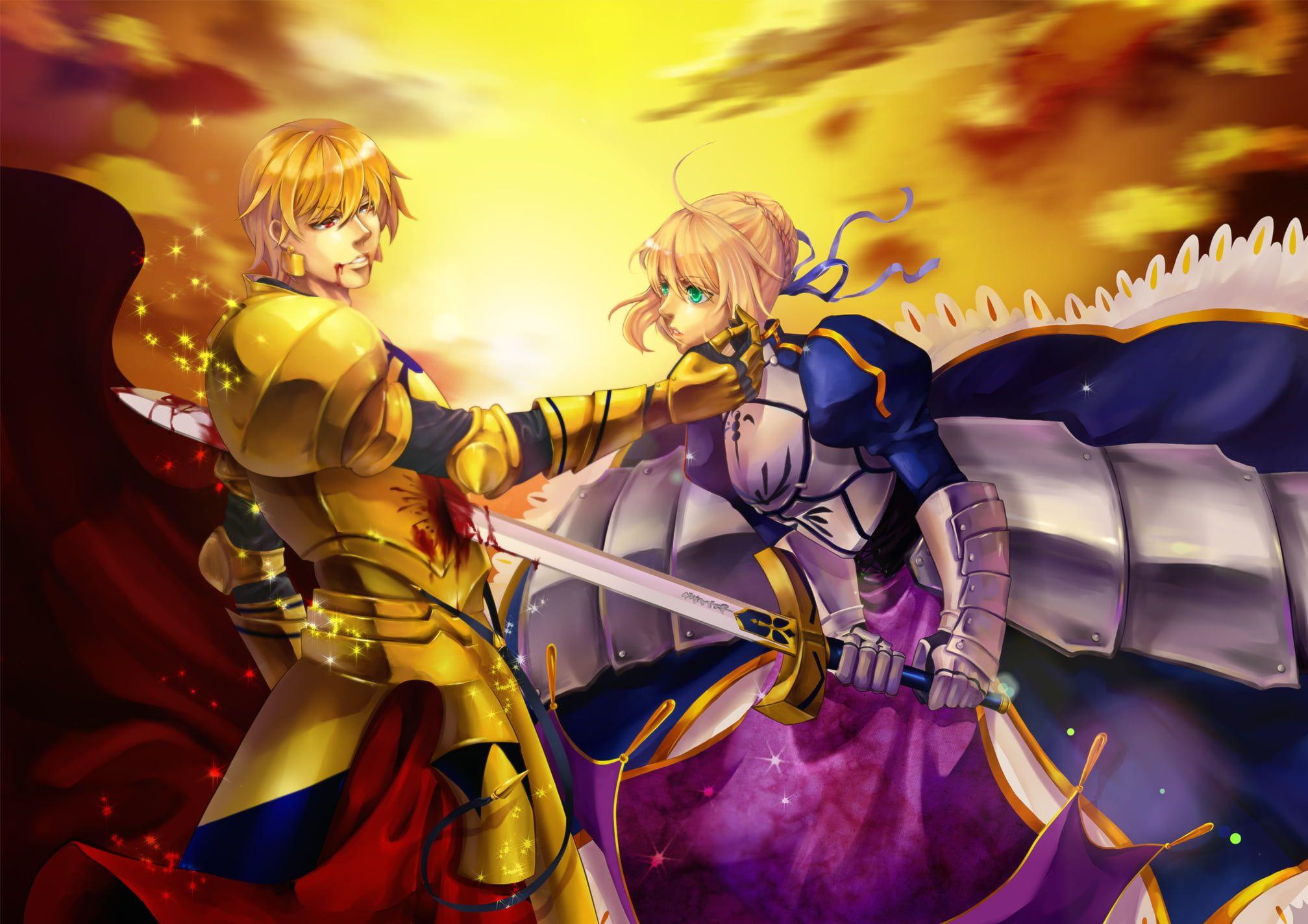 Blanche Snow, Gilgamesh, Saber, Sword HD Wallpaper