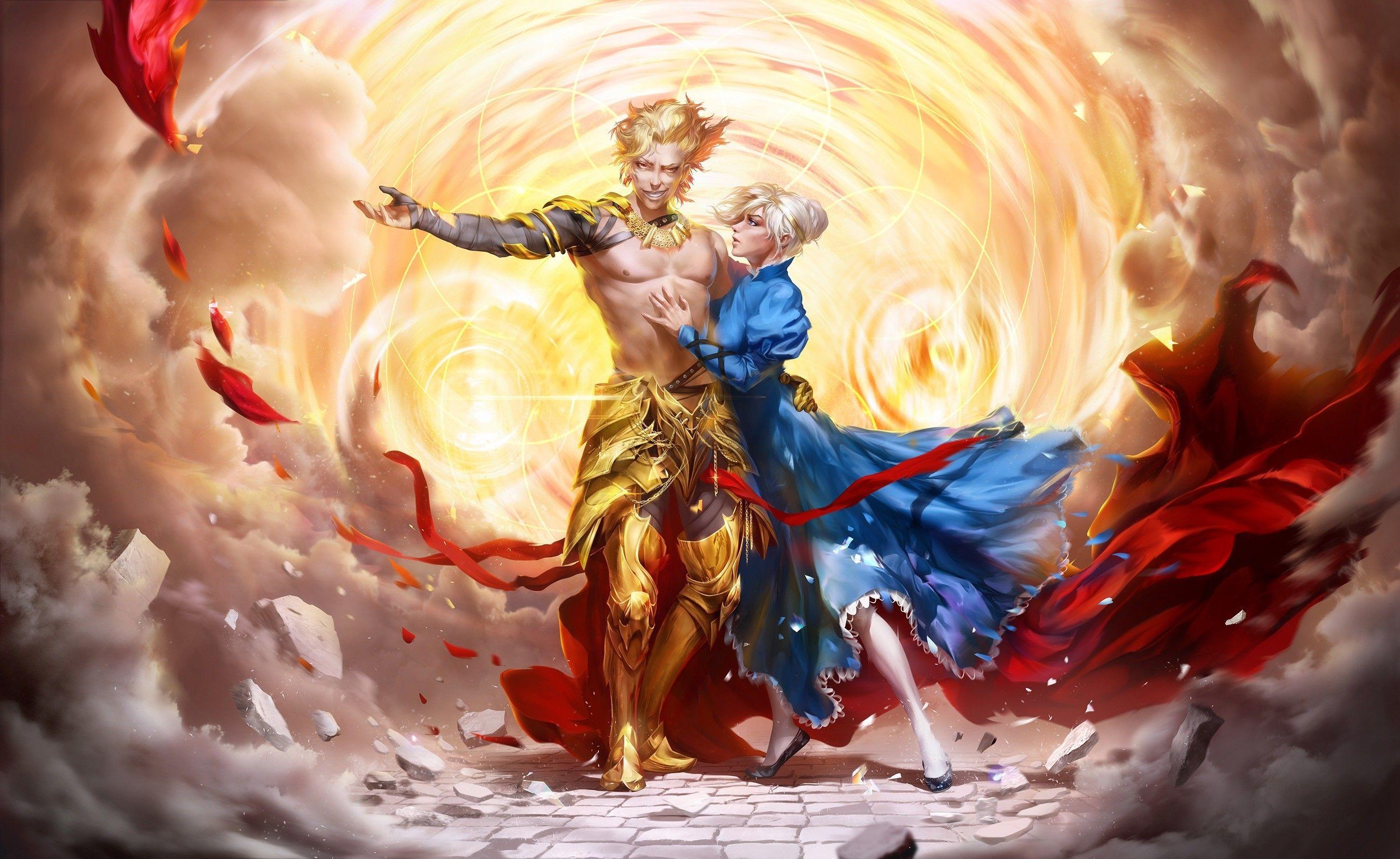 Fate Stay Night, #Gilgamesh, #Saber. Wallpaper No. 171479