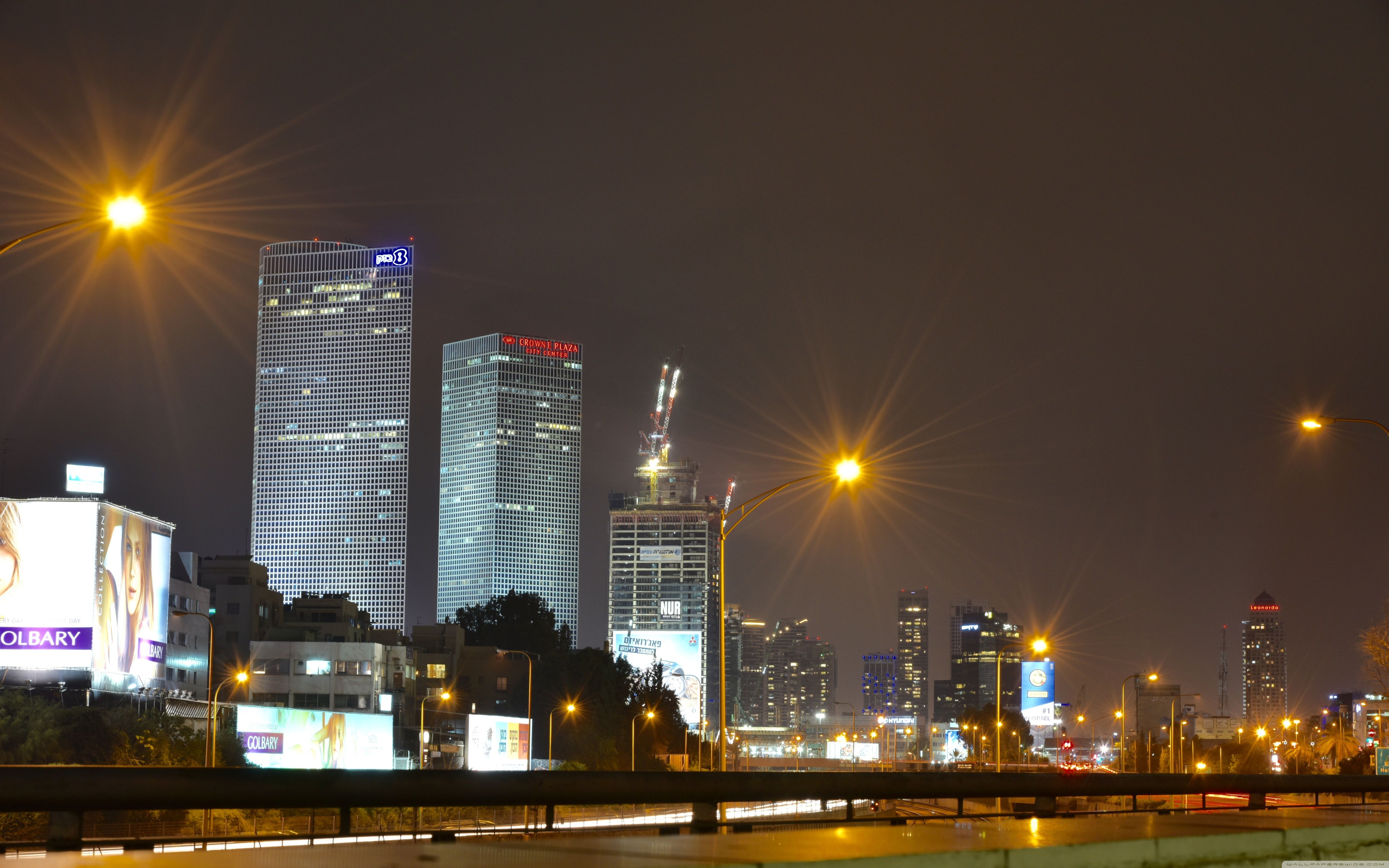Night Tel Aviv. Azriely Towers ❤ 4K HD Desktop Wallpaper for 4K