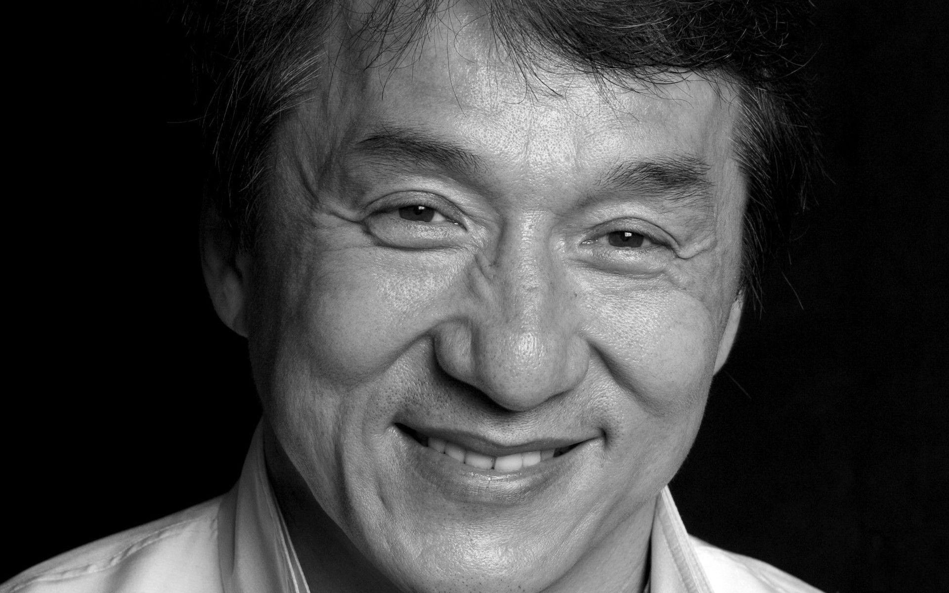 Jackie Chan black & white face wallpaper