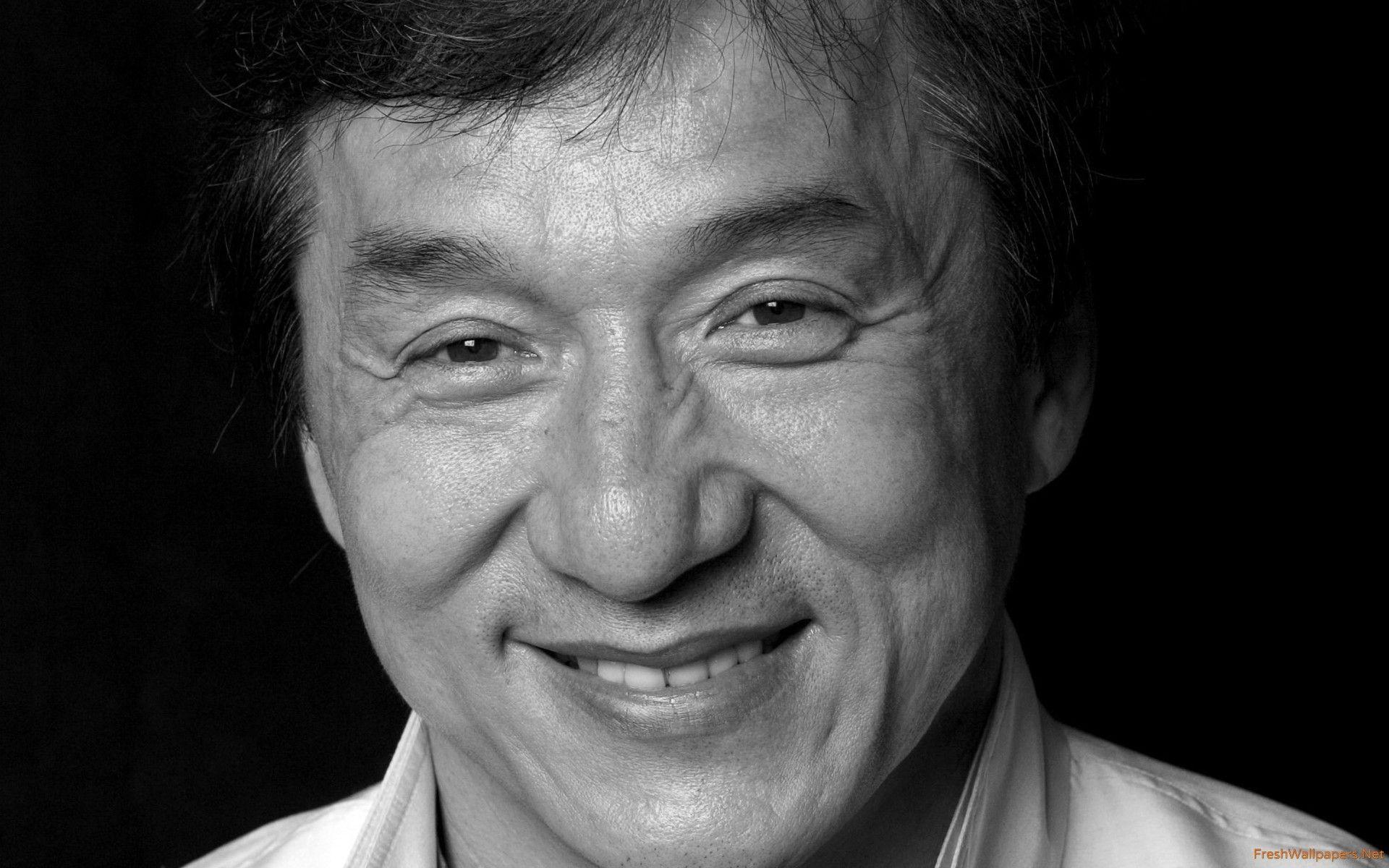 jackie chan black and white wallpaper