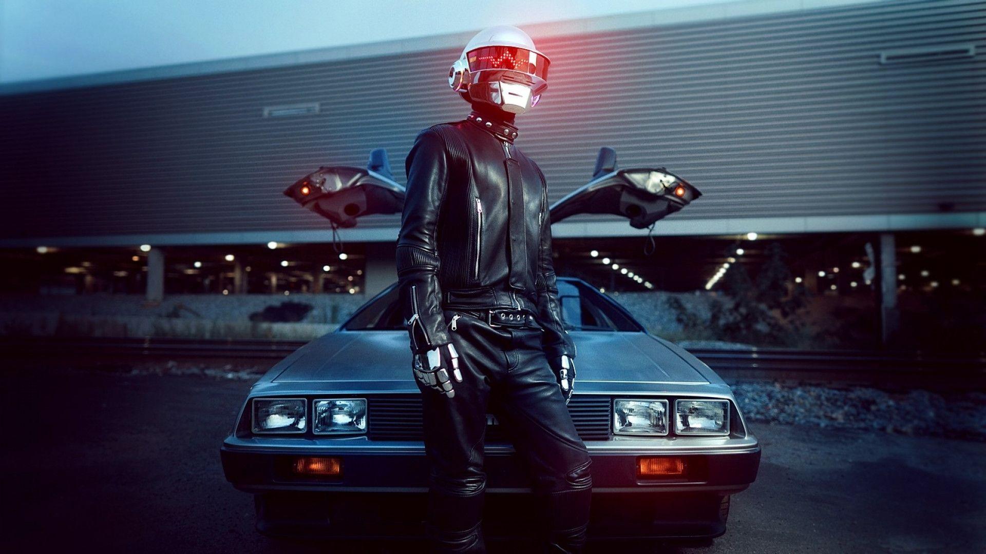 Daft Punk Helmet DeLorean Car Desktop Wallpaper