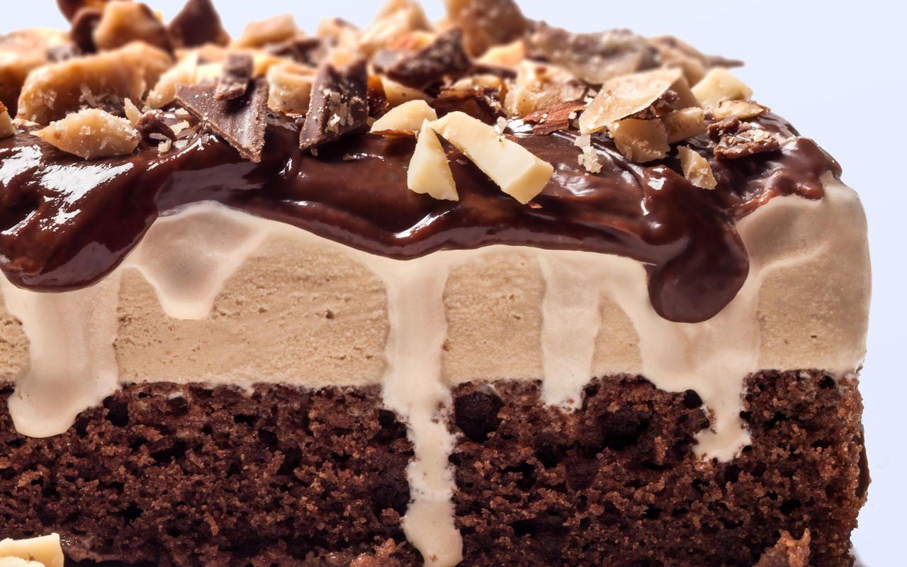 Chocolate Coffee Almond Crunch Ice Cream Cake With Ganache Recipe