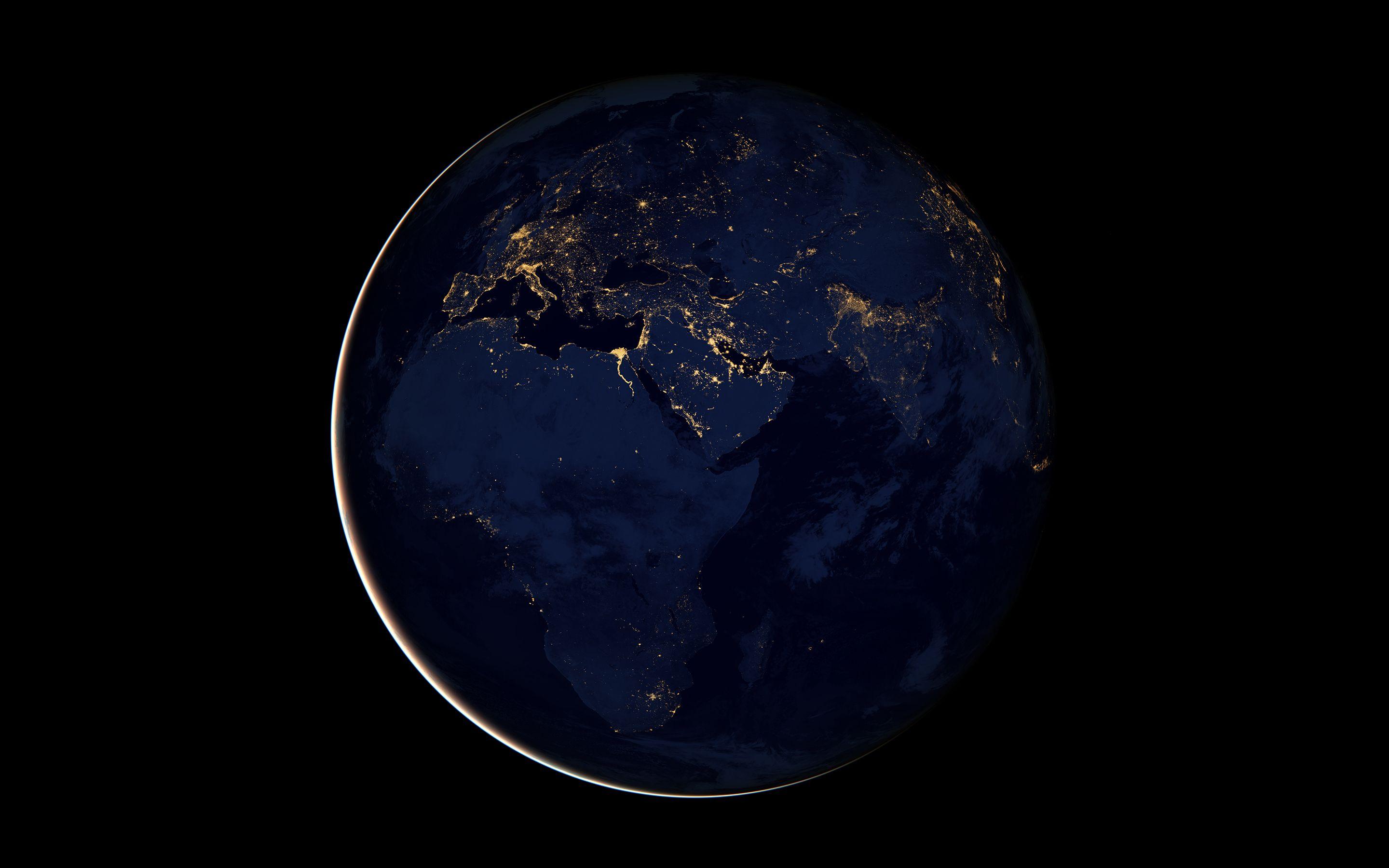 Sci Fi Space Planets Earth From Space Landscapes Land Ocean Lights