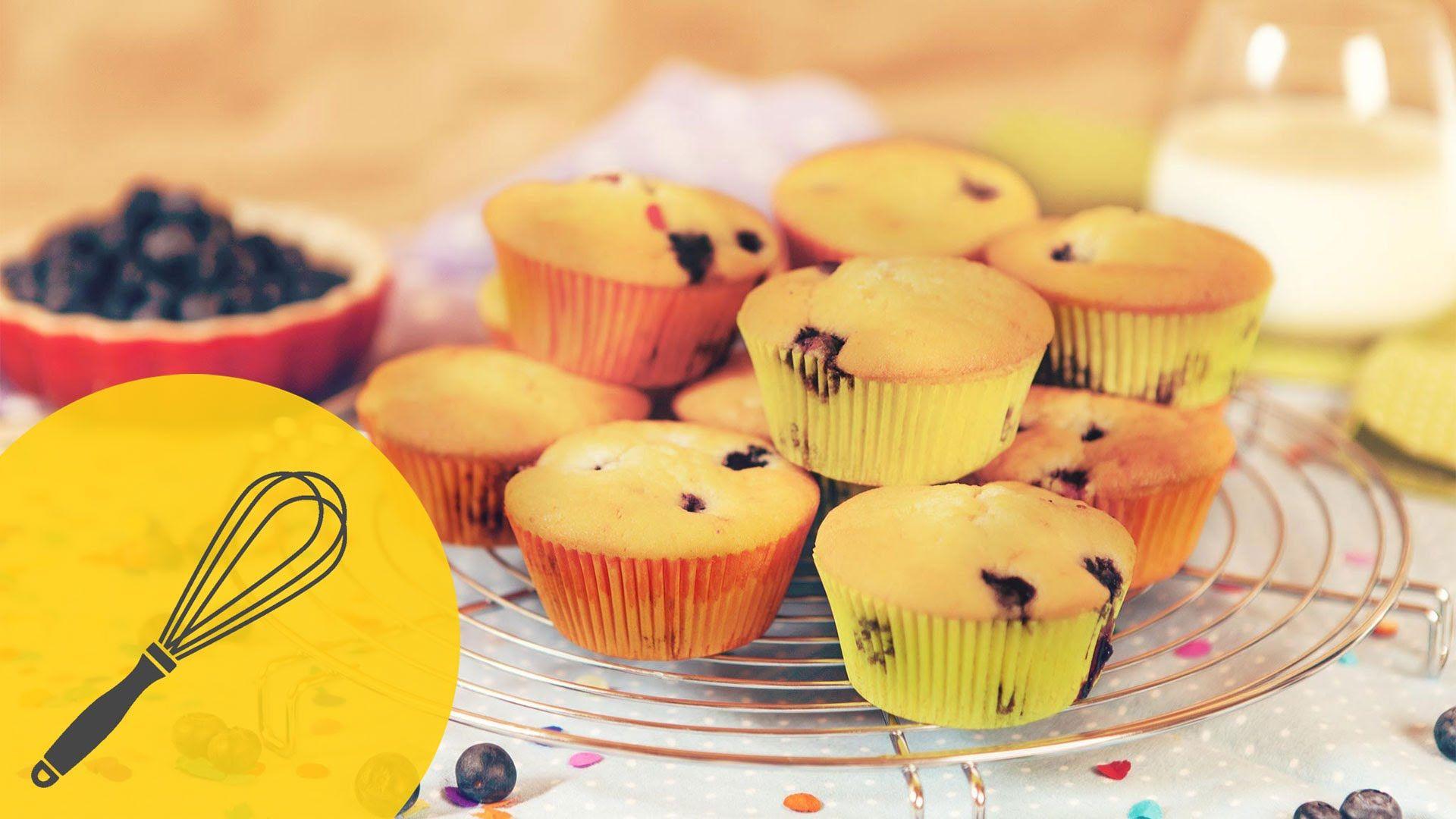 Easy and Simple Blueberry Muffins Recipe. Baking with Kids