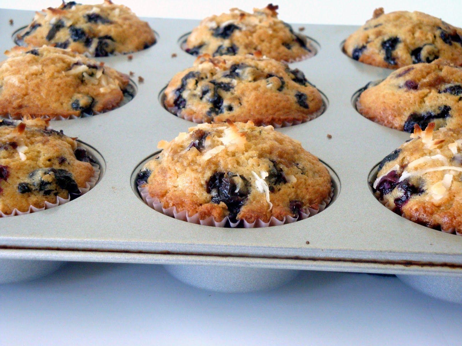 Brown Sugar Coconut Blueberry Muffins