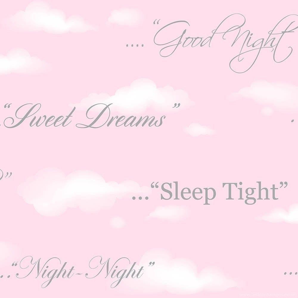 I Love Wallpaper™ Shimmer Sweet Dreams Wallpaper Pink / White