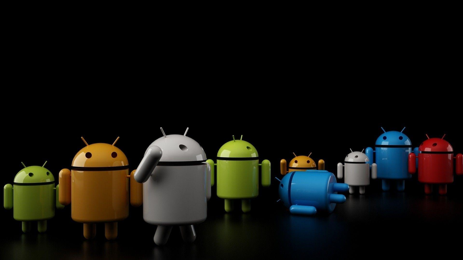 High Tech Colorful Android Robots Wallpaper Wallpaper