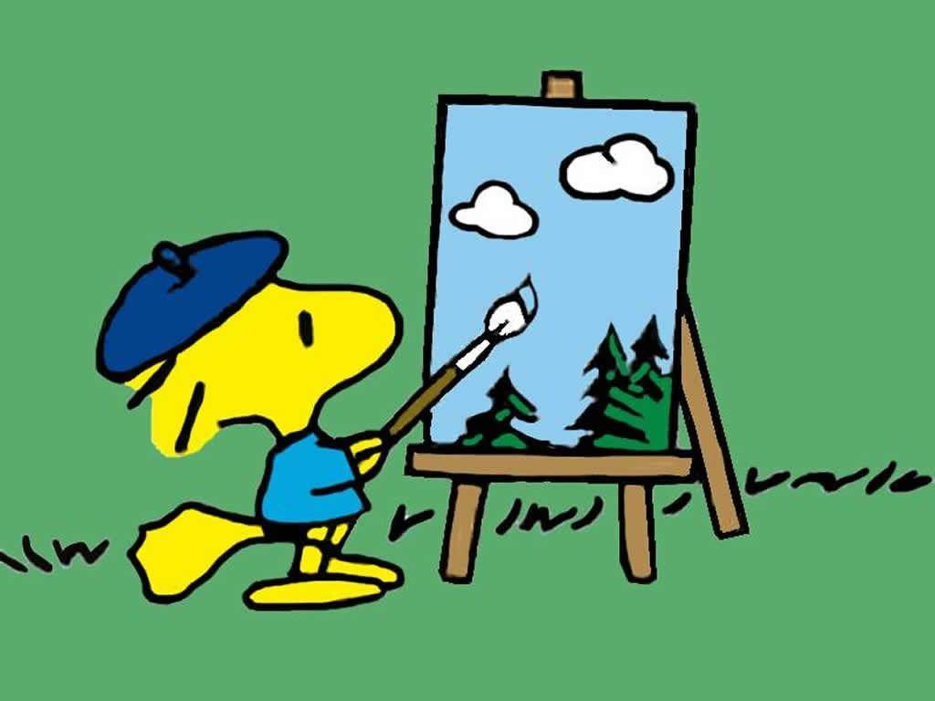 Woodstock, the artist. Snoopy & the Peanuts Gang