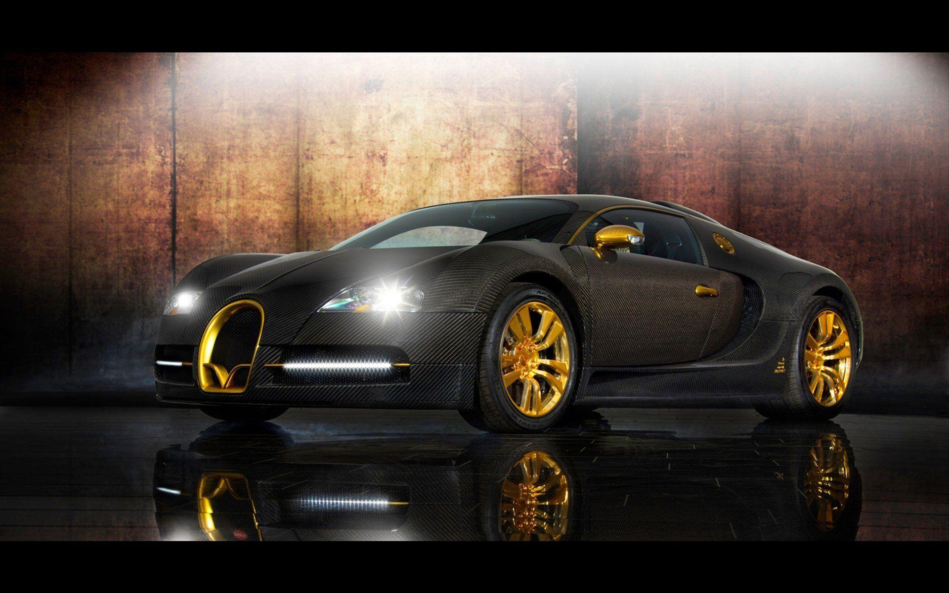 Cars gold Bugatti Veyron supercars carbon fiber Mansory wallpaper