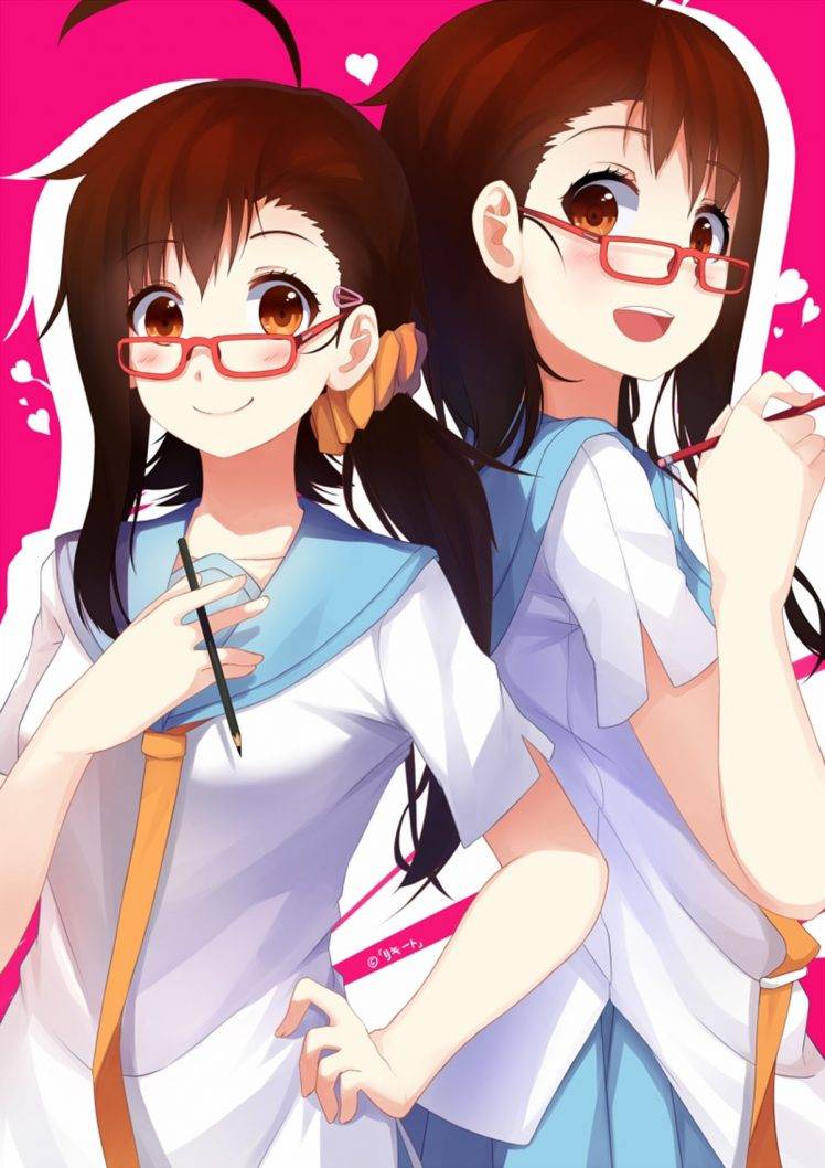 Nisekoi, Onodera Kosaki, Onodera Haru, Anime Girls, Glasses