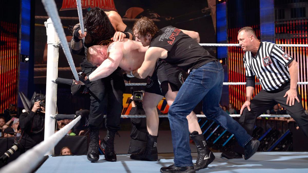Roman Reigns vs. Brock Lesnar vs. Dean Ambrose Threat Match