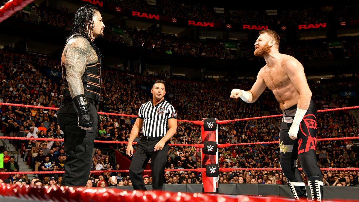 Roman Reigns, Braun Strowman & Bobby Lashley vs. Jinder Mahal, Kevin
