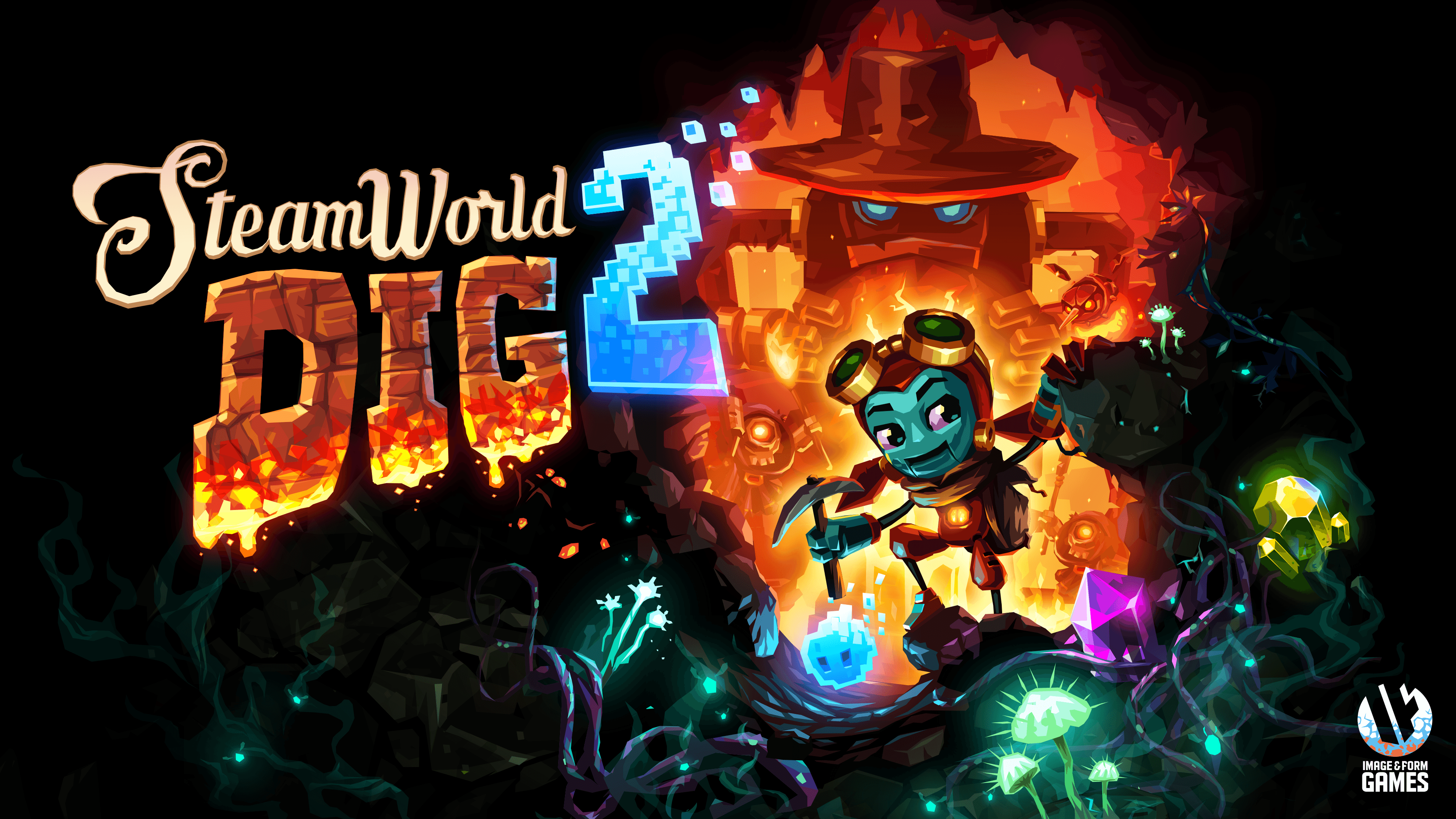 SteamWorld Dig 2 Key Art Wallpaper 4K. Image & Form Games