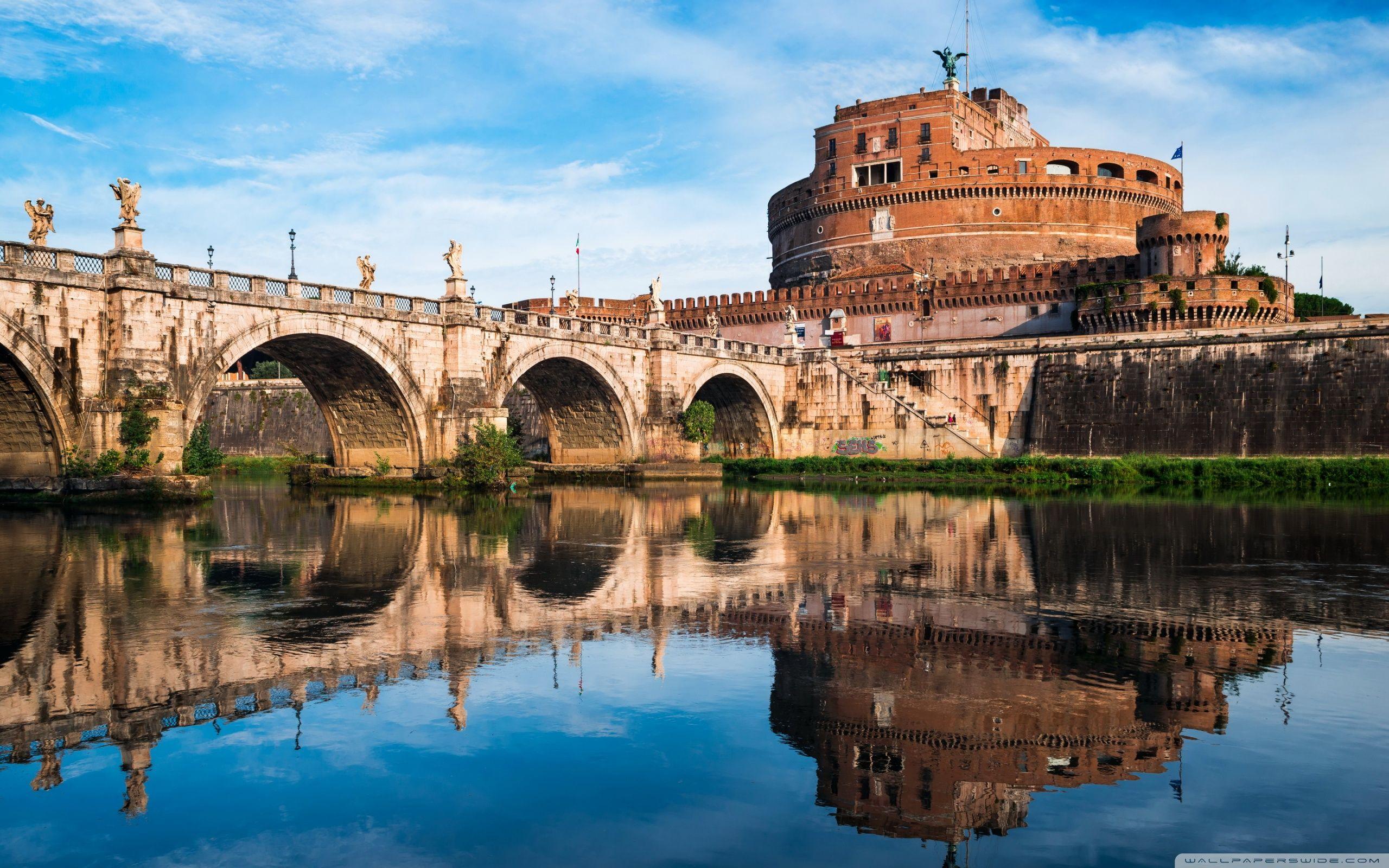 Castel Sant Angelo river, Rome, Italy ❤ 4K HD Desktop Wallpaper