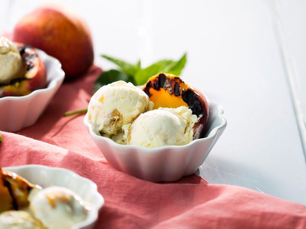 Peach Balsamic Swirl Ice Cream