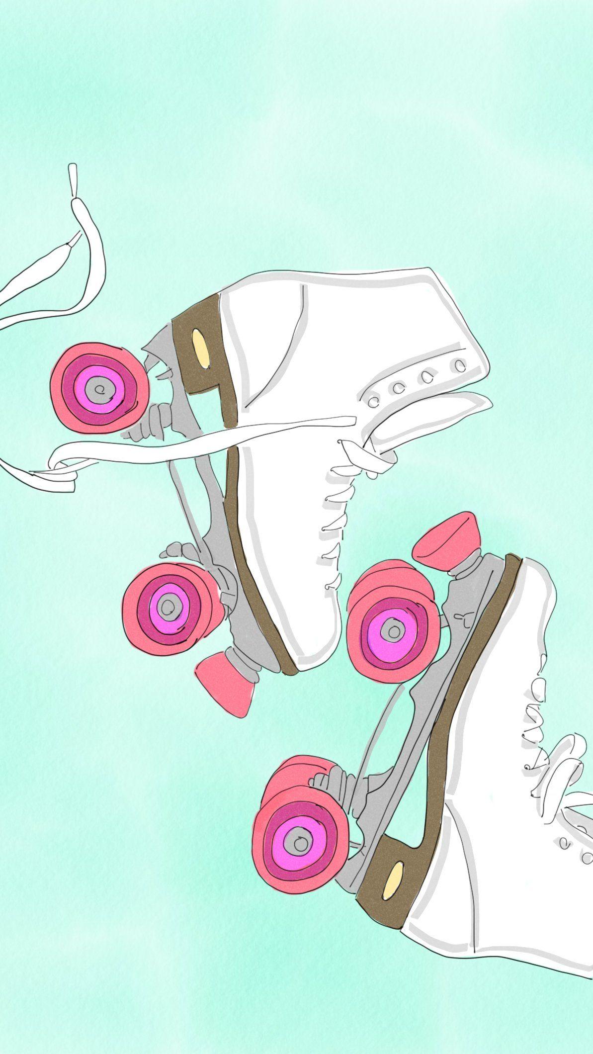 Roller Skates. Desenhos de patins, Papeis de parede criativos