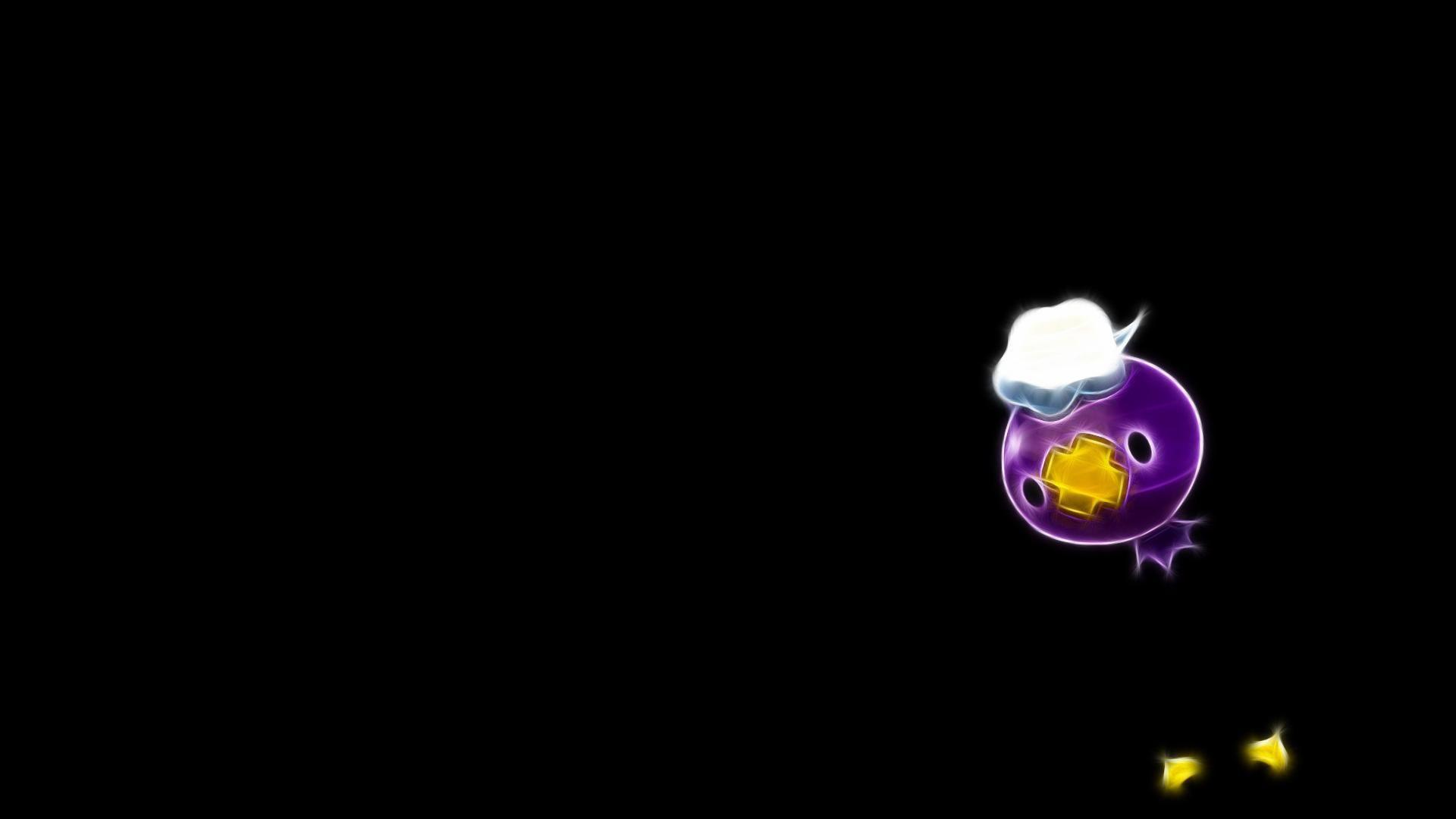 Drifloon fractalius pokemon black background wallpaper