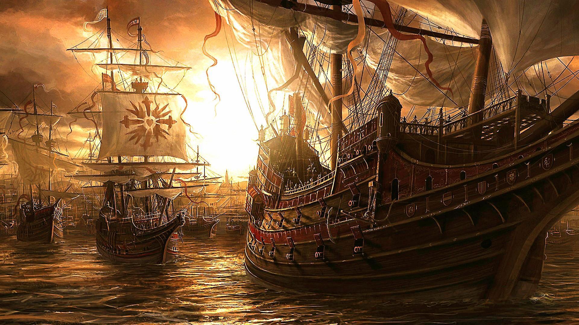 Ancient Sailing Ships Wallpaper. Wallpaper Studio 10