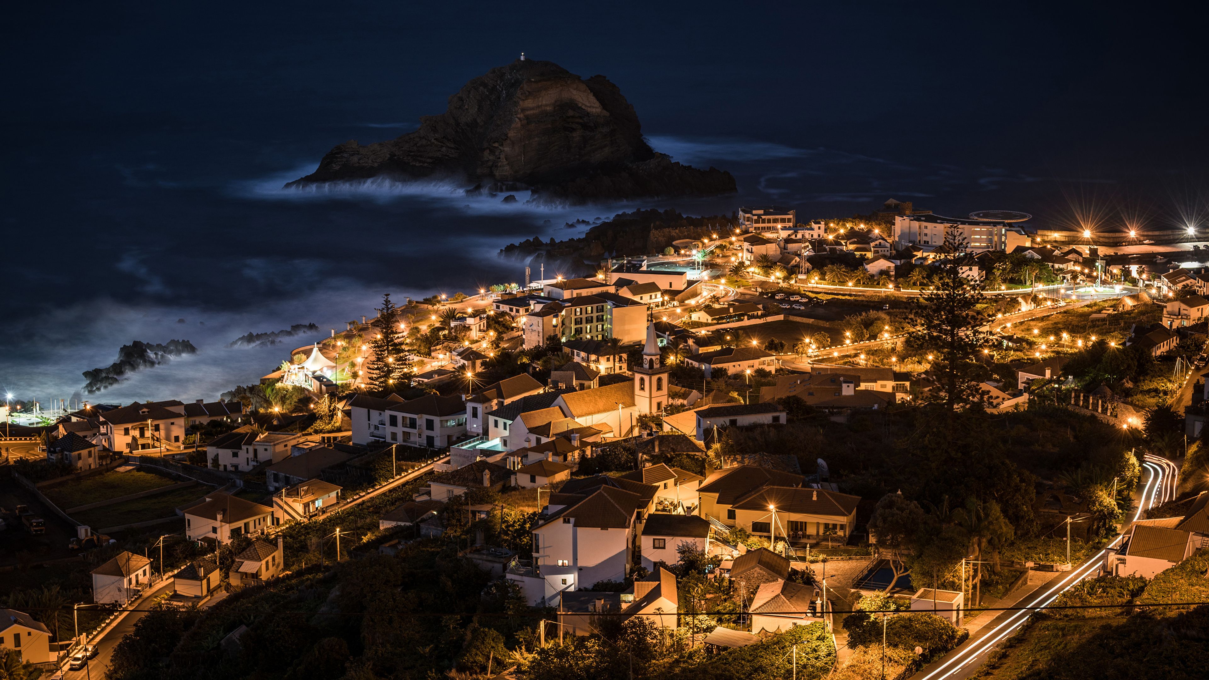 Wallpaper Portugal Porto Moniz Madeira Islands Night 3840x2160
