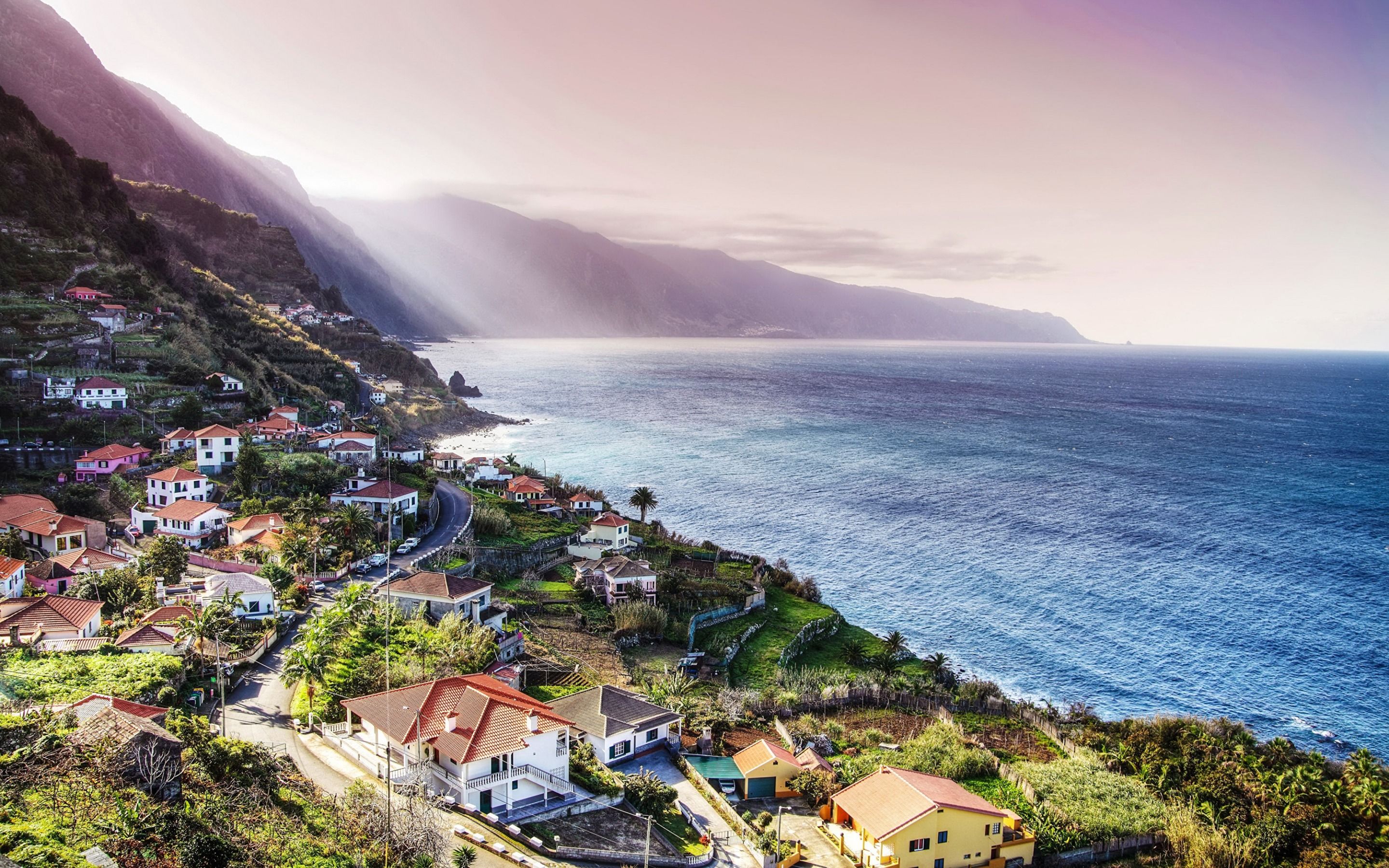 Download wallpaper Madeira, coast, Atlantic Ocean, mountains