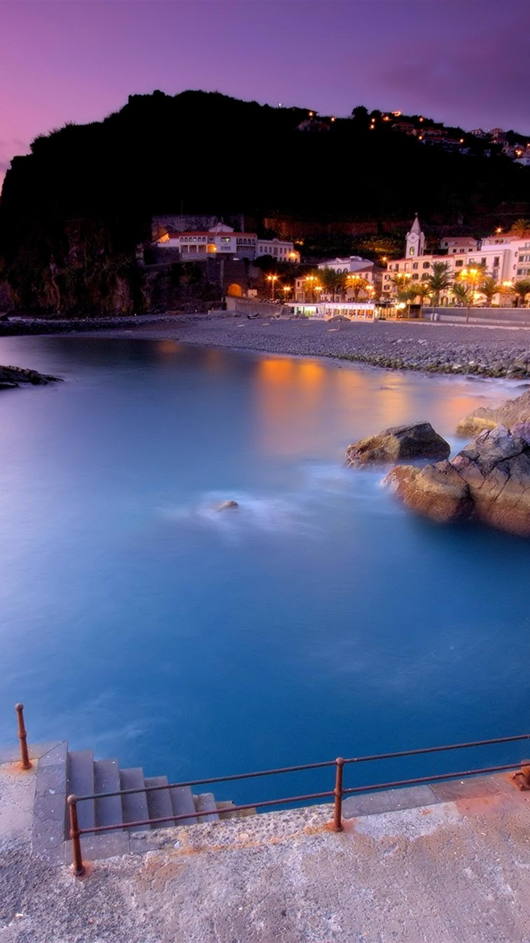 Portugal Madeira Island Beach Mountain iPhone 6 Plus Wallpaper HD